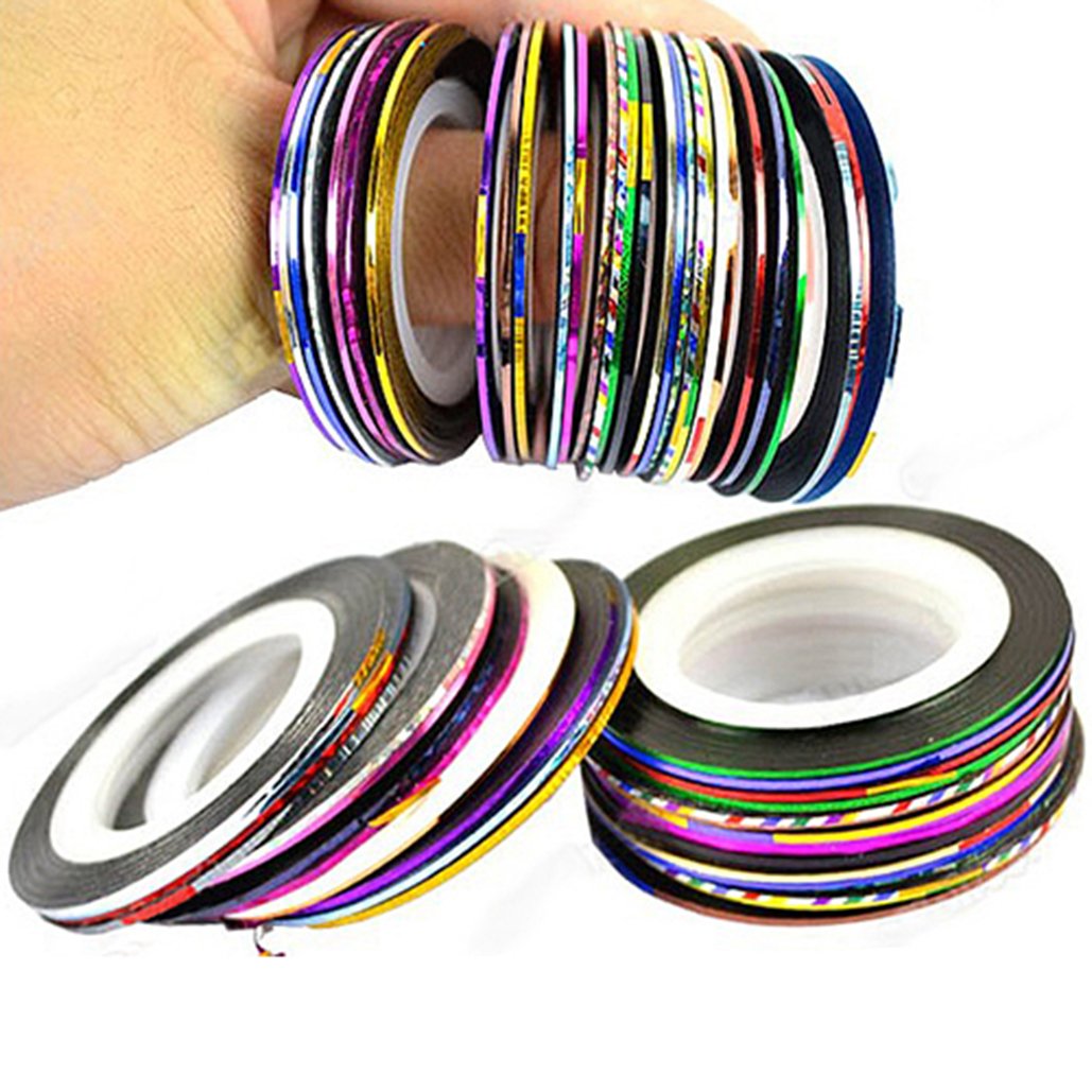 10 Couleurs mélangées Nail Art fine Line Striping Tape Autocollant DIY Tips Décorations à ongles adhésif Striping Stickers