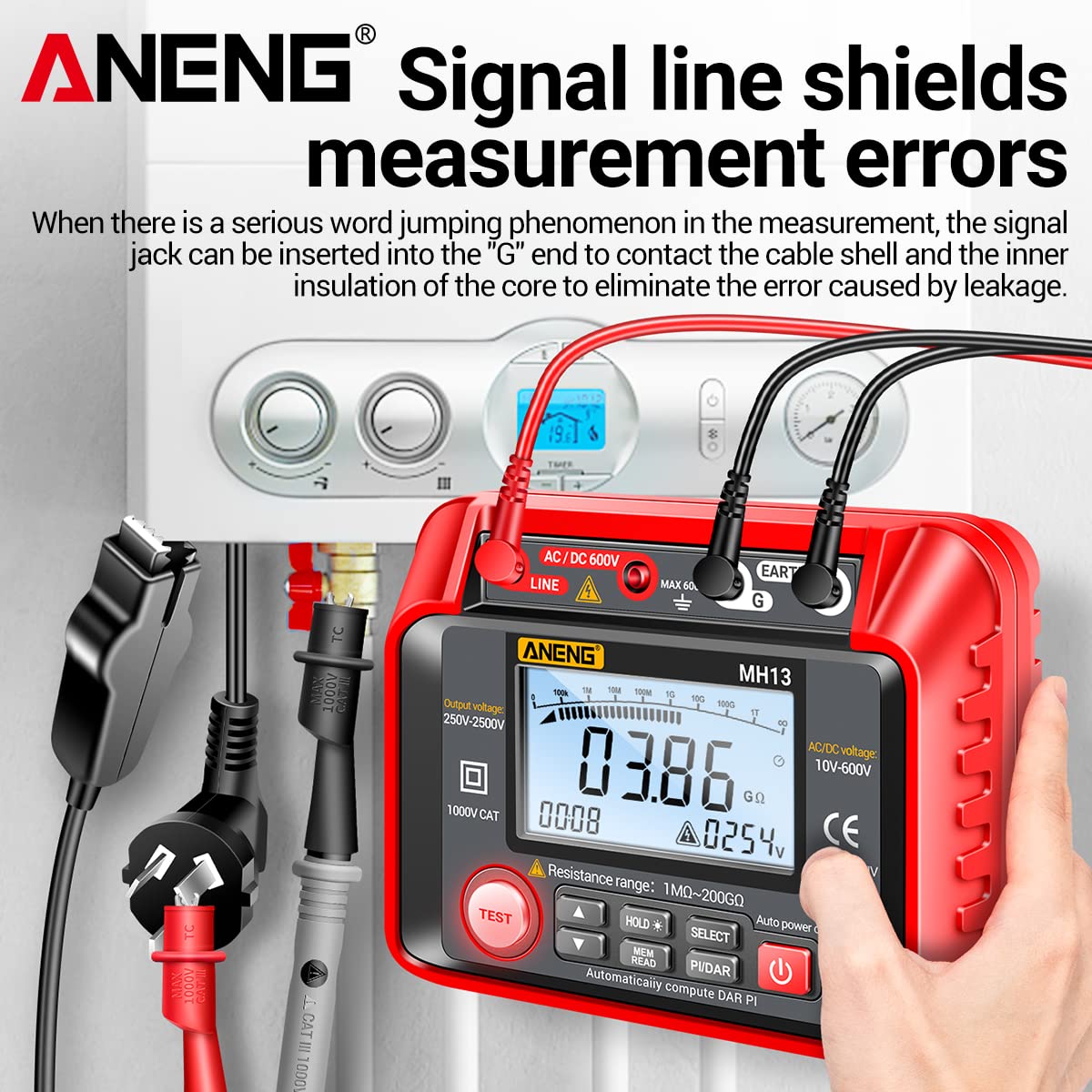 MH13 multímetro Digital megometro Ohm Tester Aislamiento Tierra Alto megóhmetro Herramienta Voltaje Megger medidor de Resistencia probador