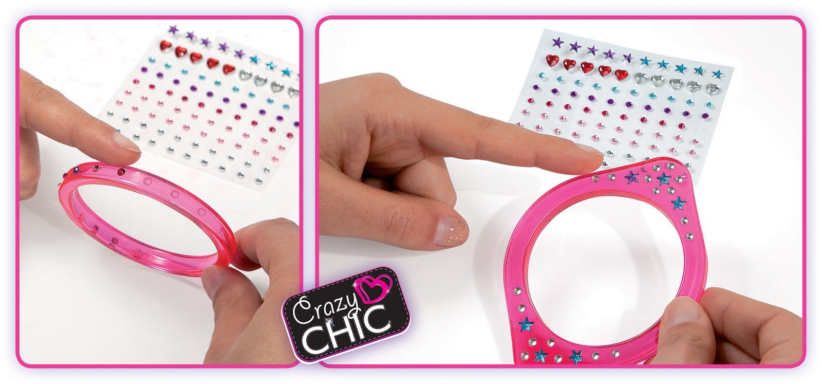 Clementoni 15958.1 - Fashion Schmuck Crazy Chic - błyszczące bransoletki