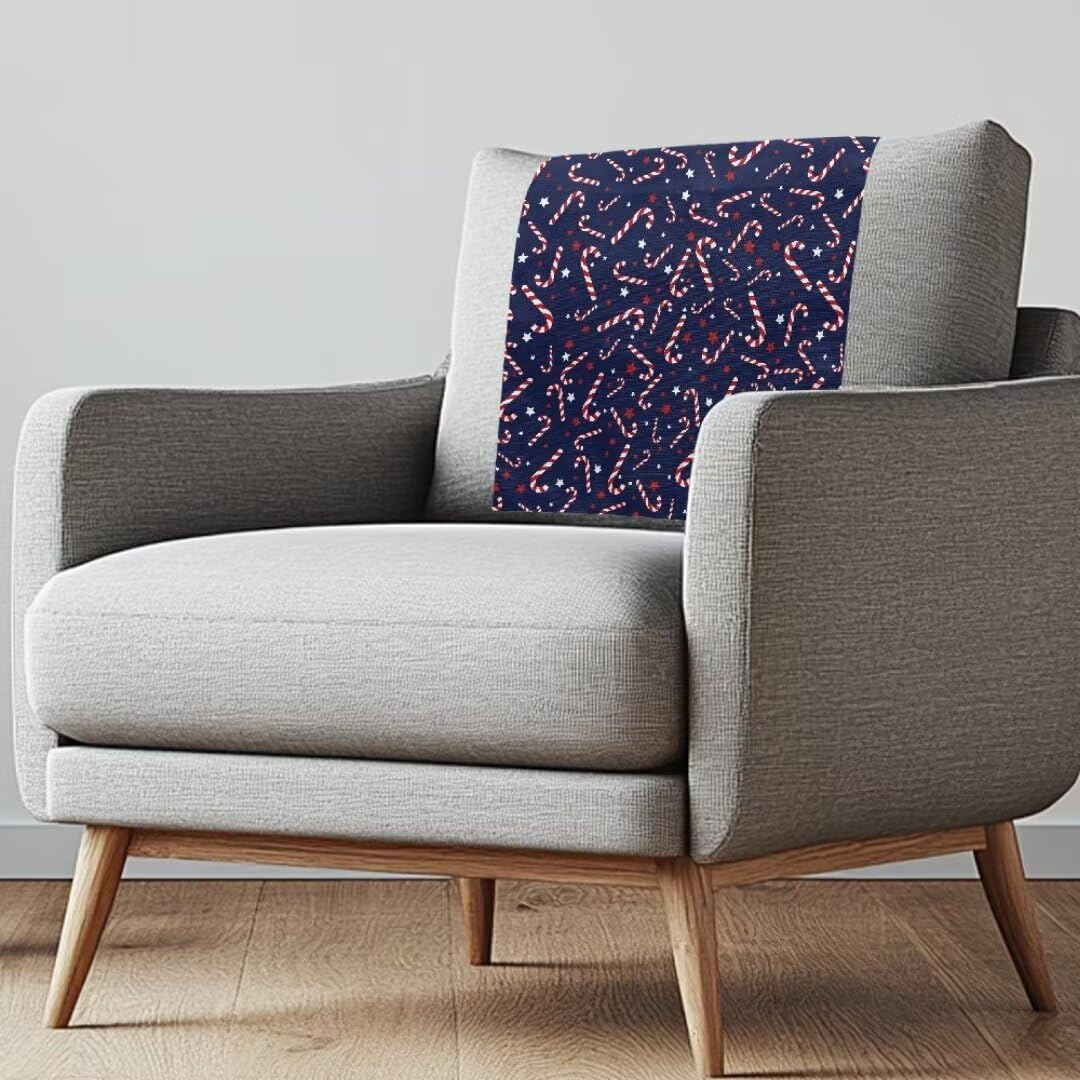 FUIALDOLG Candy Canes Star Sofa Headrest Covers Recliner Headrest Protector Non Slip Headrest Cover Universal Size for Dogs Cats Kids Loveseat Recliner L Shaped Armrest Backrest