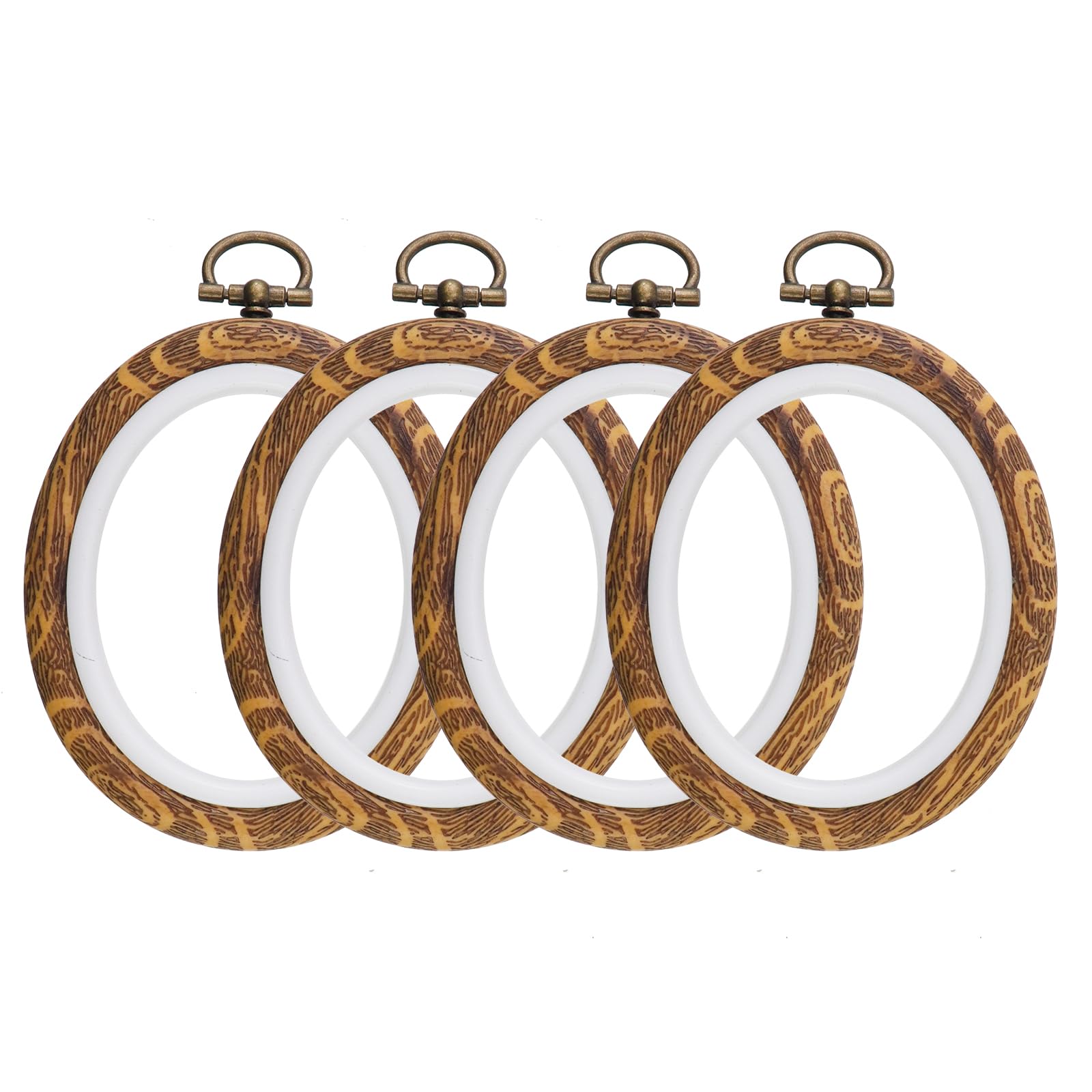 Semetall 4pcs Oval Embroidery Hoops 2.36"x2.95" Inch