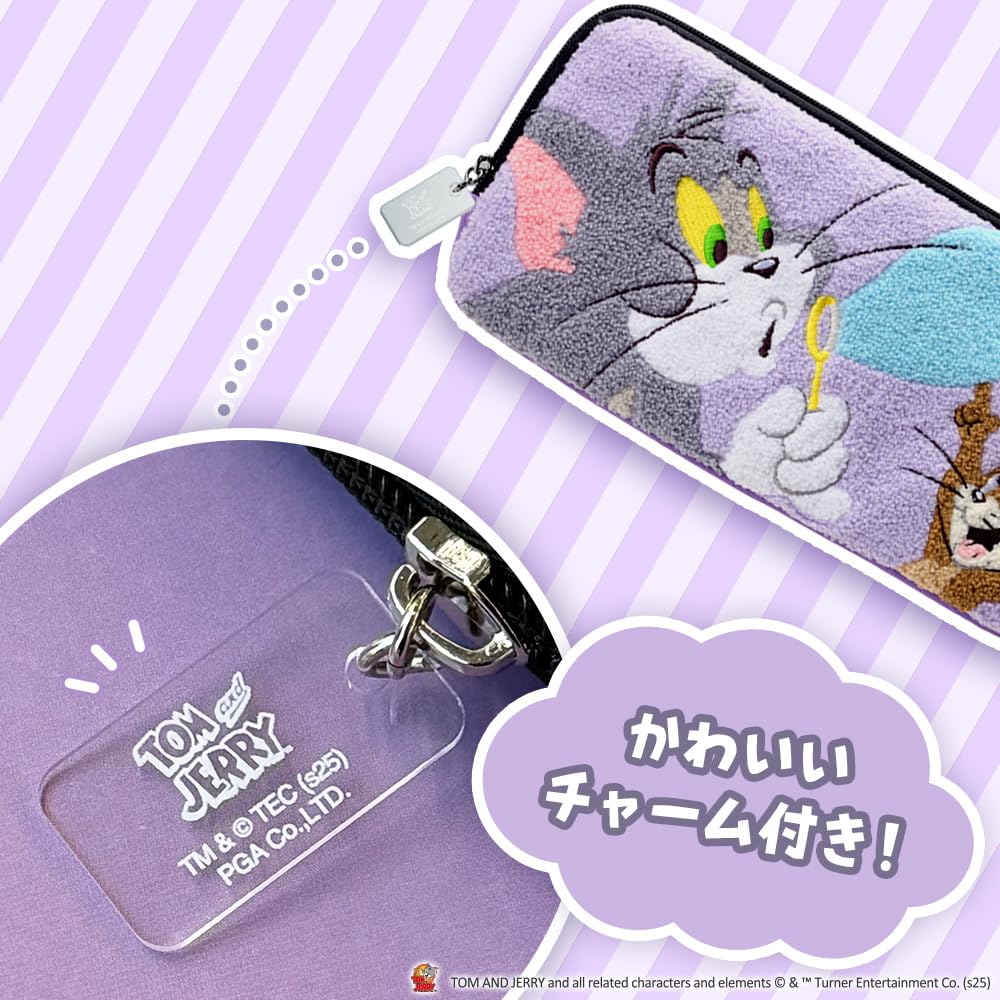 Premium Style 携帯ゲーム用 トムとジェリー サガラ刺繍 ポーチ SWITCH2対応 (トム＆ジェリー)