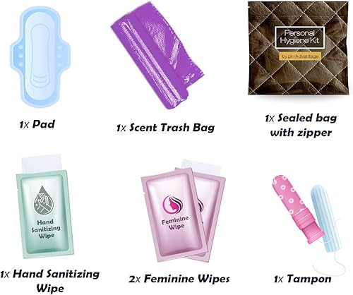 Miniatura 2 de Kit menstrual de estilo marrón todo en uno, paquete de 10 unidades  Comodidad sobre la marcha  Paquete de kit de período para viajes,