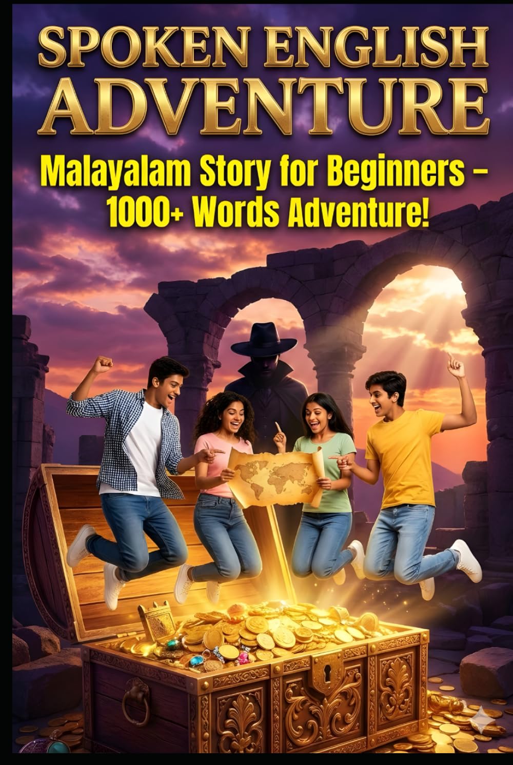 Spoken English Adventure: Malayalam Story for Beginners - Learn 1000+ Words with Fun Treasure Hunt