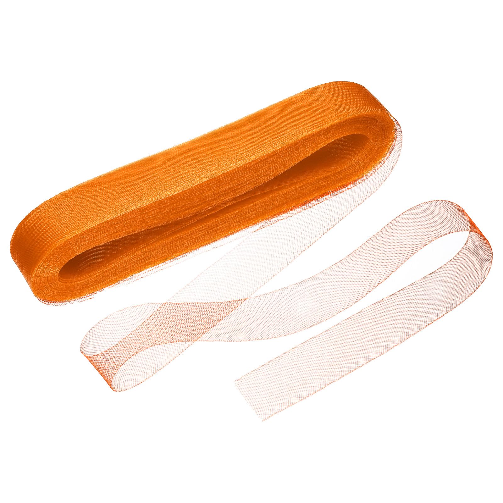 Tresse en crin de cheval rigide polyester 50m orange pour couture