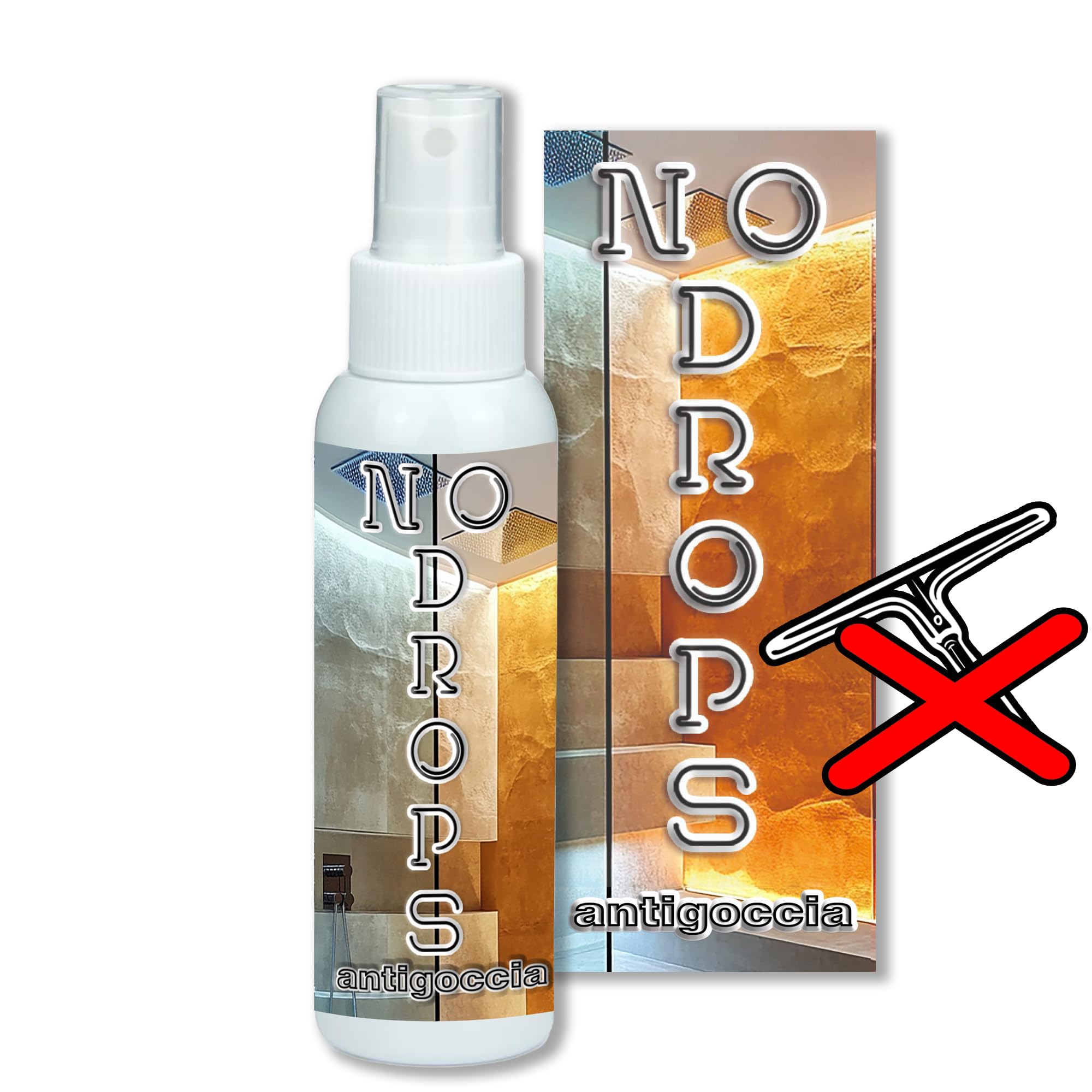 I..More,NO DROPS, Trattamento Idrorepellente Spray per Vetro Doccia e Box Doccia, Antigoccia e Anticalcare, riduce la Formazione di Residui di Sapone e Acqua (Lavanda)