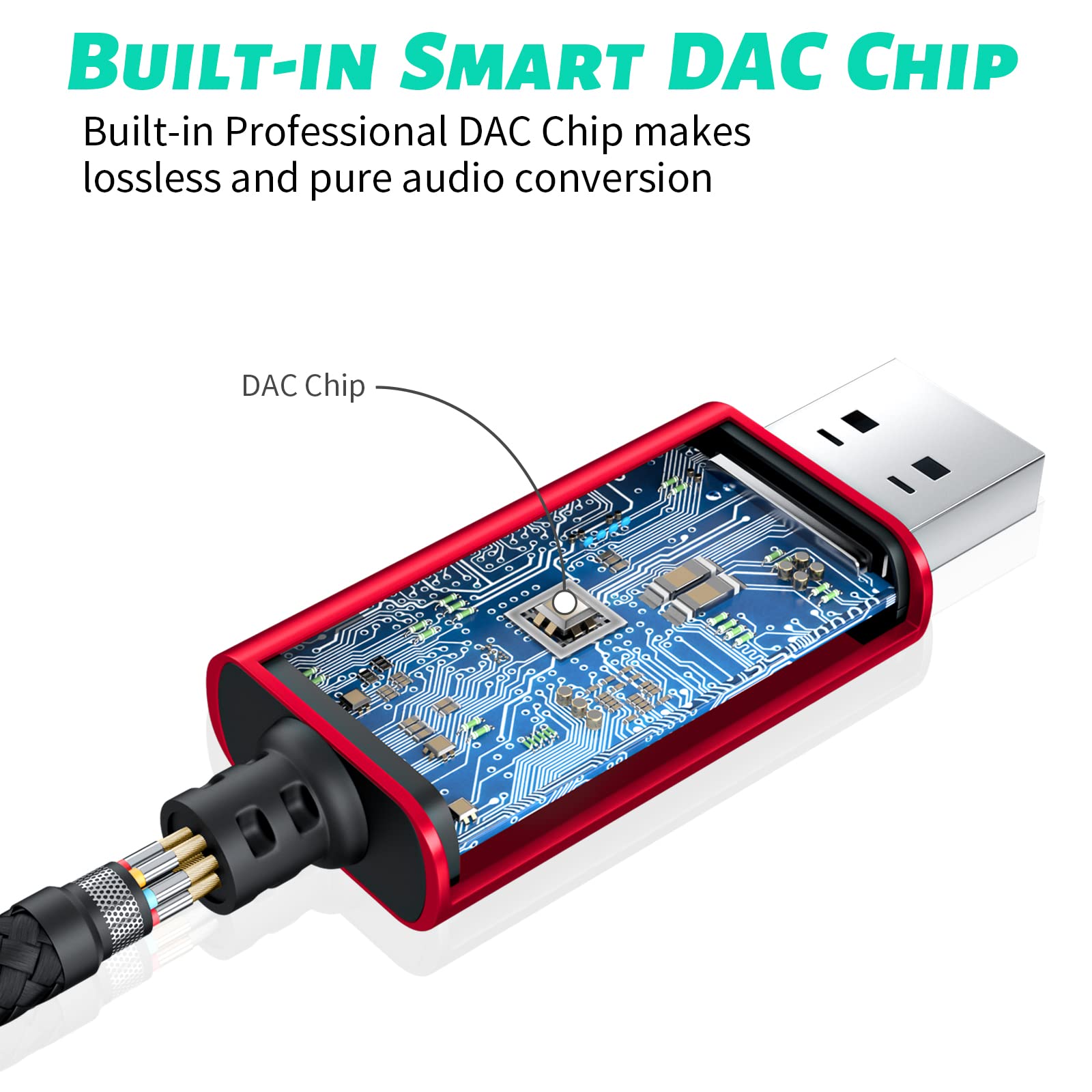 ENVEL Adaptador de Audio estéreo USB a Jack de 3.5 mm, TRRS de 4 Polos con micrófono Externo USB de Tarjeta de Sonido estéreo Adaptador Auxiliar para Auriculares,PS4,PC,Ordenador portátil,sobremesa