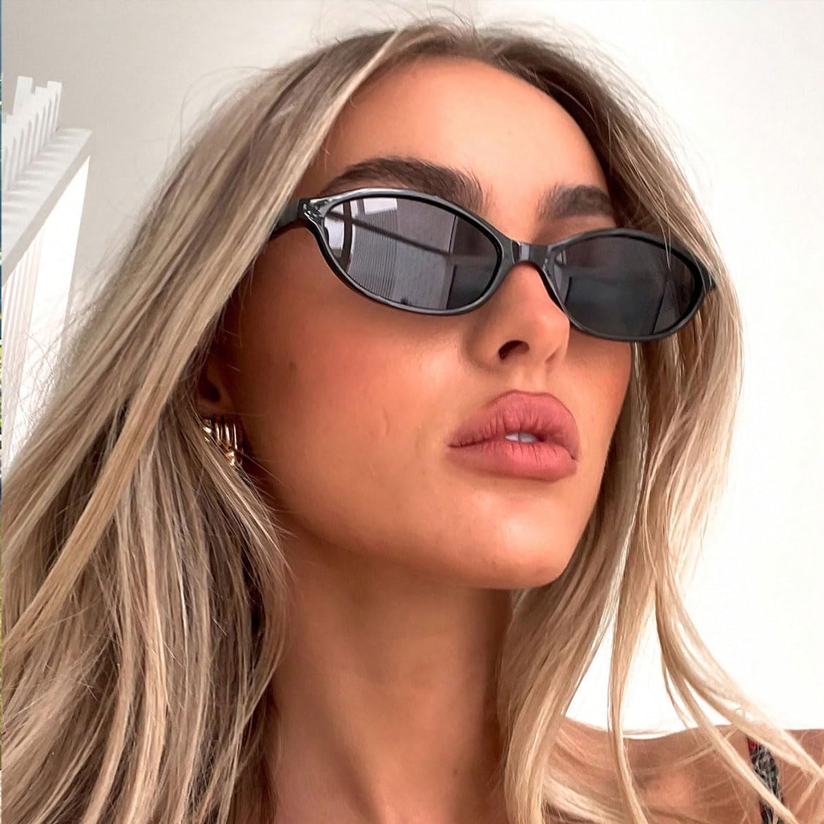 Dwenarry 4Pack Colorful Party Sunglasses Bulk Retro Small Rectangle Shades Set Women Vintage Square Sun Glasses - Image 4