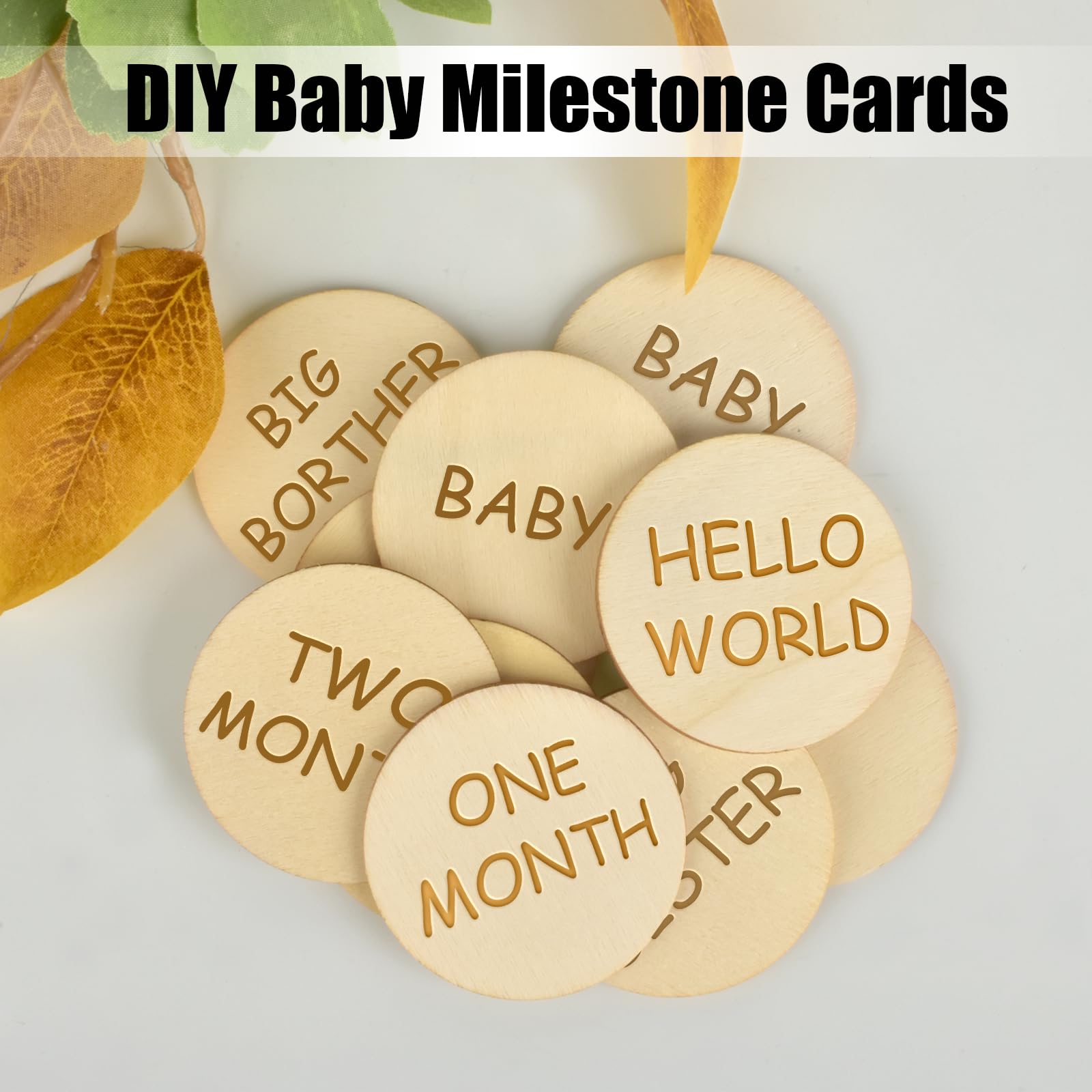 Amazon.co.jp: 125ピース ラウンド木製ディスク 未完成木製サークル クラフト用 木製丸 小さな木製スライス  DIY木製クリスマスオーナメント 赤ちゃんの月例マイルストーンカード トークン コイン ニッケル : Hobbies