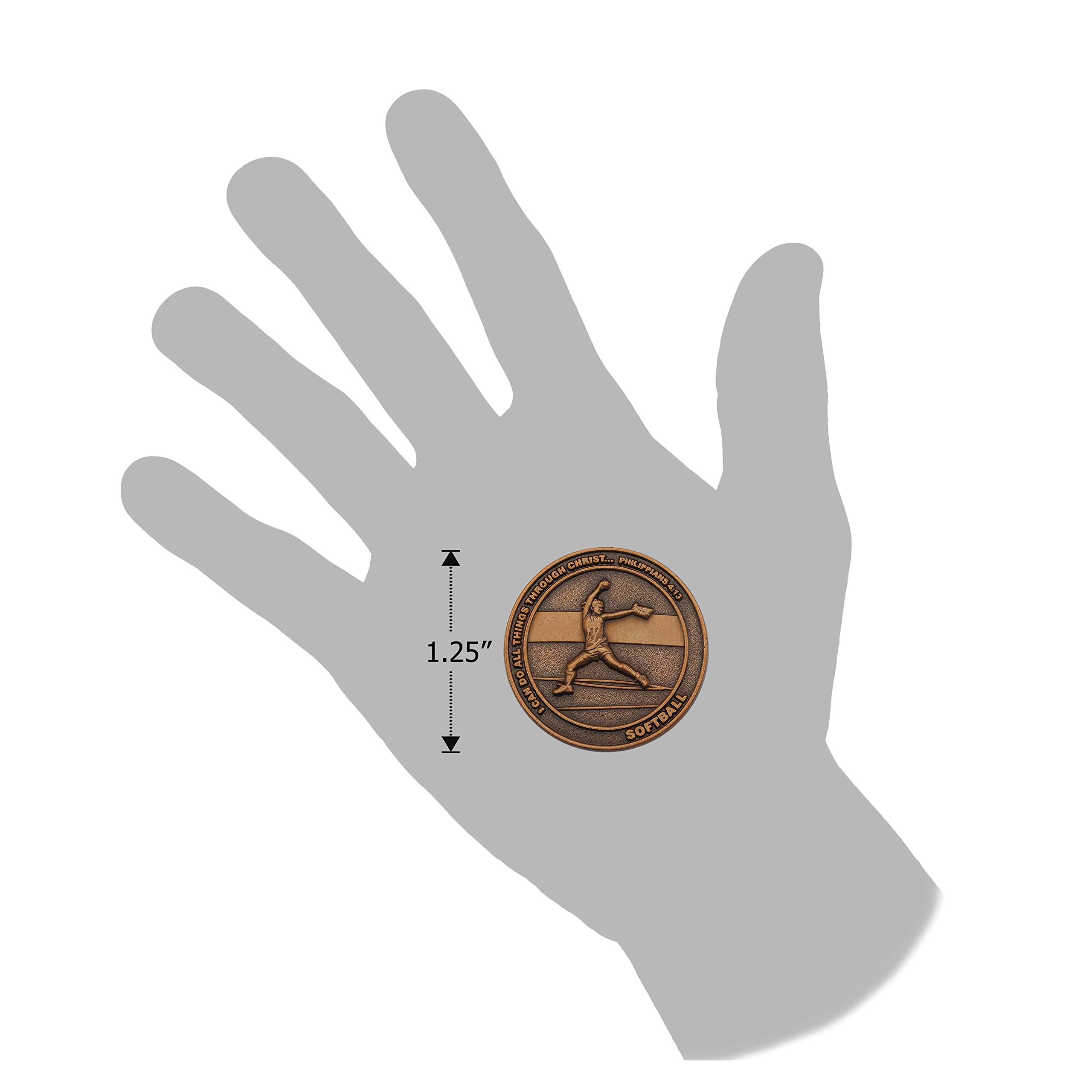 Amazon.co.jp: ソフトボールコイン キリスト教スポーツコイン 若いアスリート用 男の子と女の子 ソフトボール選手やチームへのギフト  キリストを通してあらゆることをできるデザイン アンティークゴールドメッキ チャレンジコイン フィリピ人への手紙 4:13 : おもちゃ