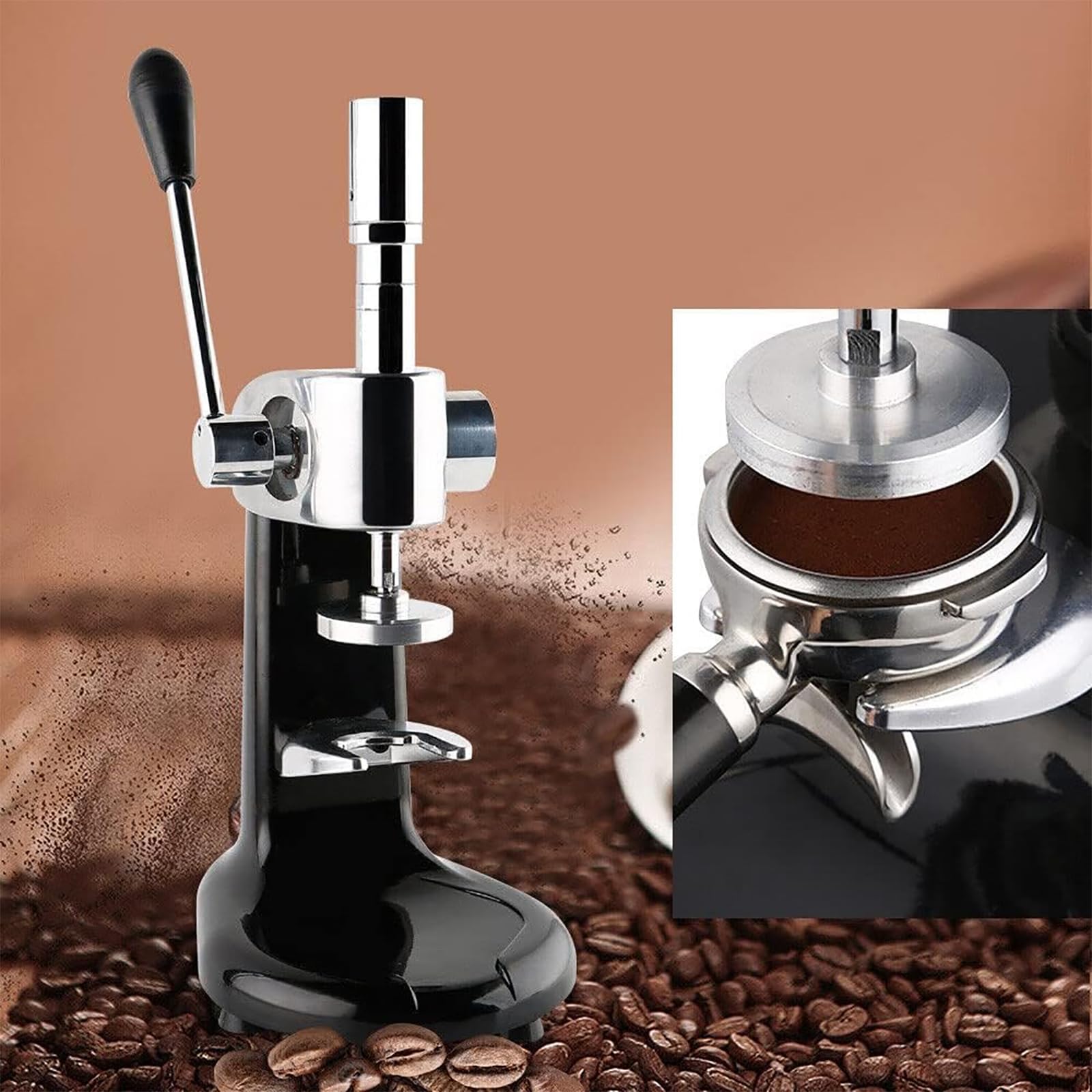 Prensador Para Café Espresso De 58 Mm, Herramienta Manual Para Compactar | Prensador Manual para Café que Garantiza una Compactación Uniforme del Café en Acero Inoxidable, Diseño Desmontable para Uso