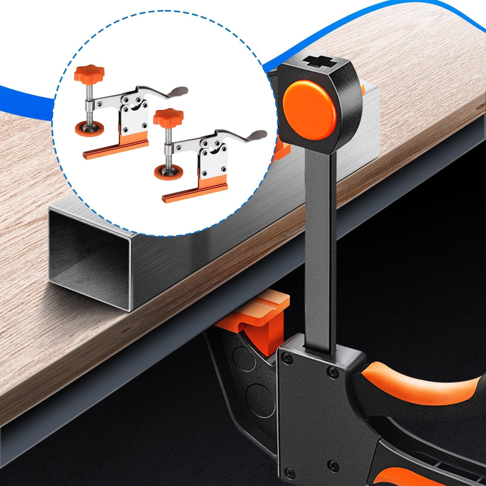 Abrazadera para Carpintería Fabricada en Aleación de Aluminio, Herramienta de Fijación Ergonómica, Abrazadera Estable Y Robusta para Trabajos de Const, 2 Piezas