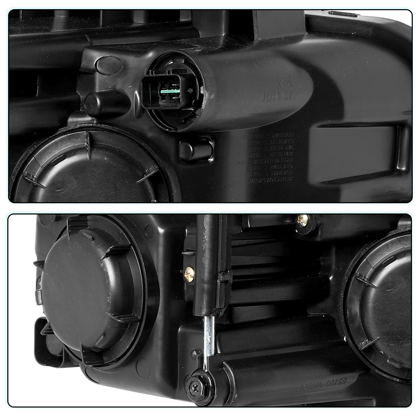 BBISYS Conjunto De Faros LED Compatible Con Hyundai Kona 2018-2021, Repuesto De Faro Delantero LED, Reemplazo Del Lado Derecho Del Pasajero, Faro LED DRL, Carcasa Negra, Lente Transparente (lado