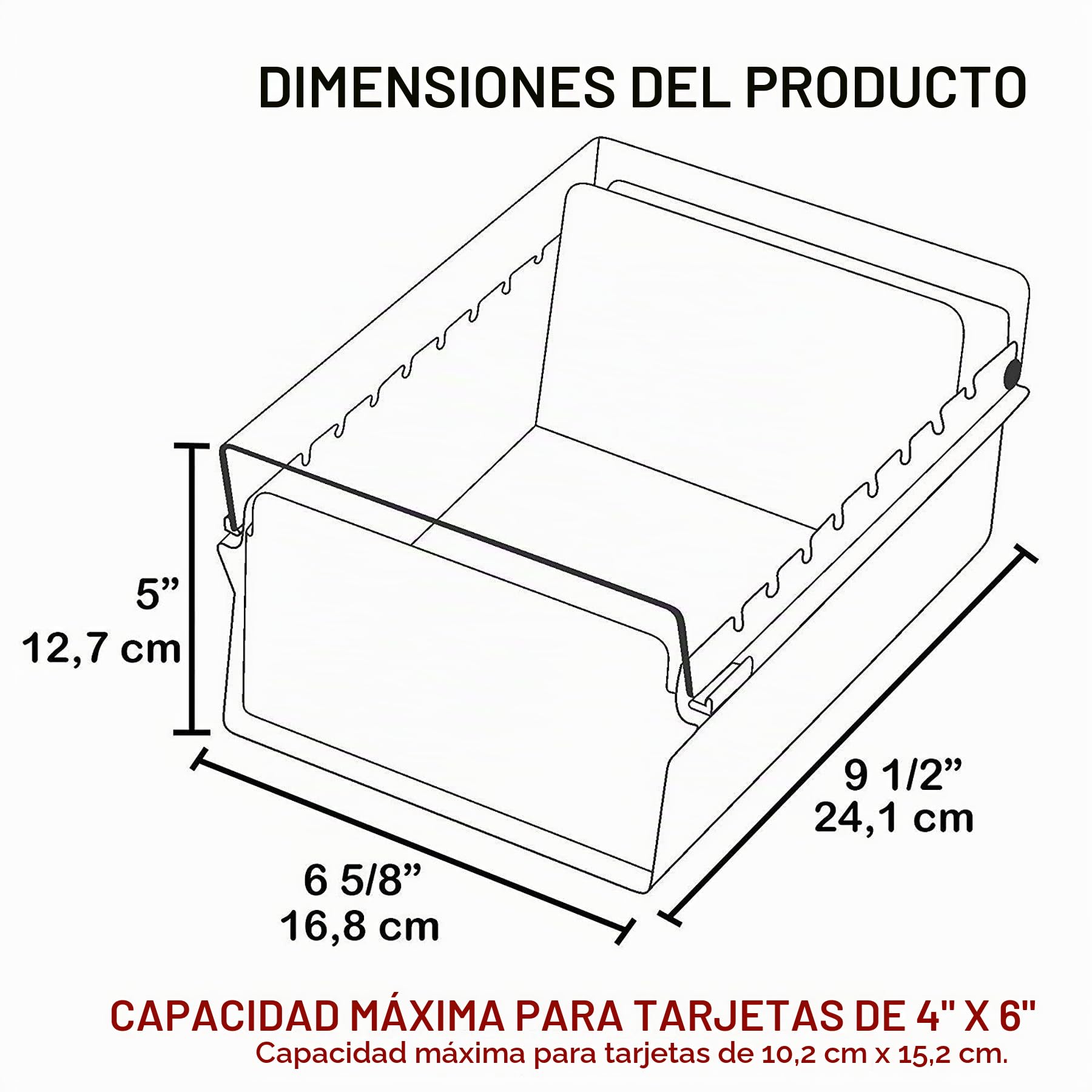 Acrimet Porta Tarjeta 4"x 6", Organizador de Fichas, Base de Metal Resistente (Incluye Índice AZ y un Divisor de Plastico) (Base Morado y Tapa de Plástico Transparente)