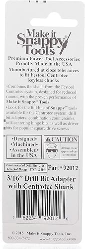 Miniatura 4 de Make it Snappy Tools - Adaptador de broca de 38 pulgadas, compatible con portabrocas Festool Centrotec #92024
