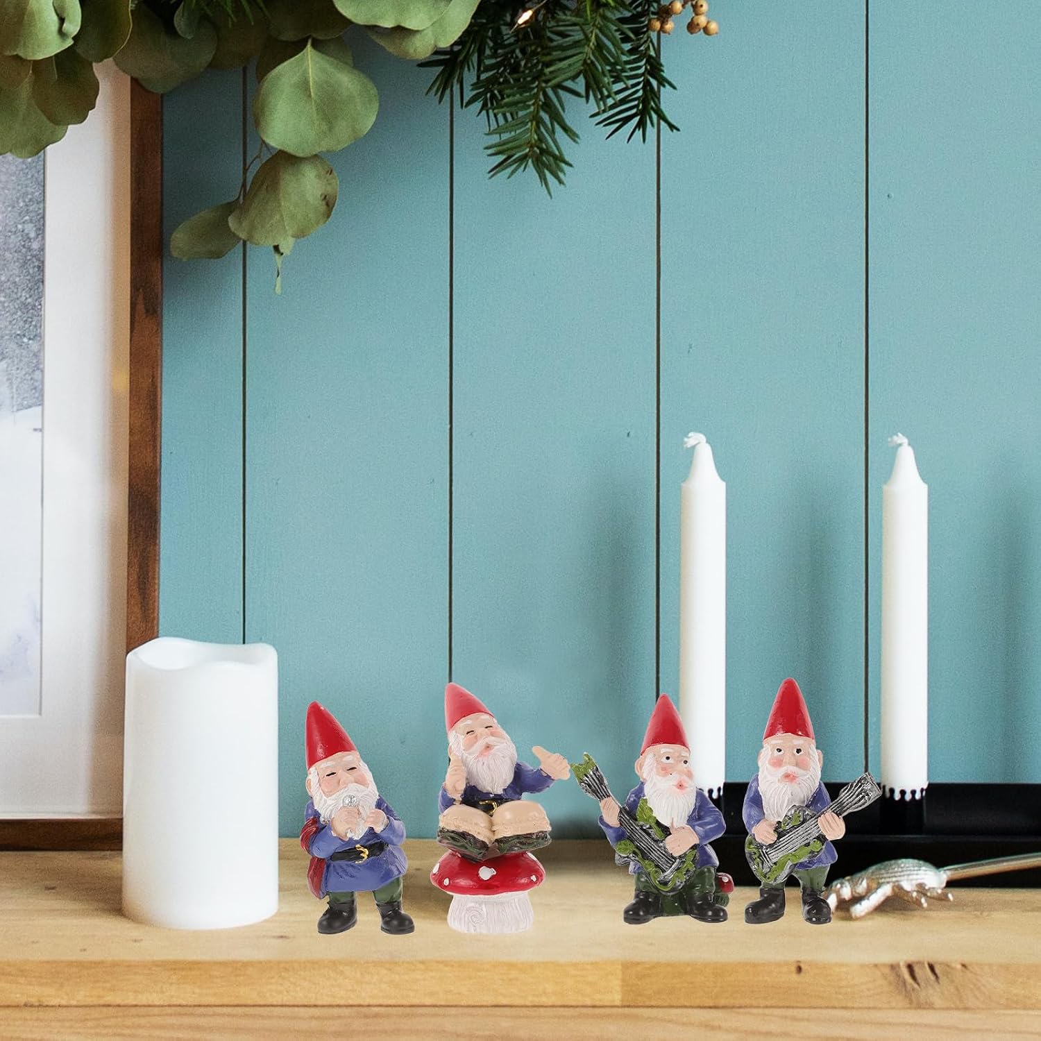 BESPORTBLE Mini Gnome Statues Resin Assorted Color 4 Pack image 4