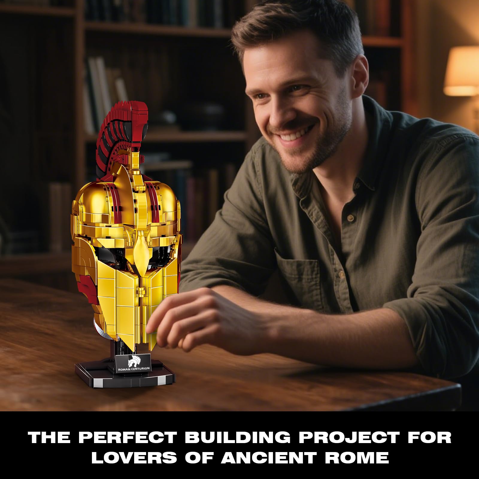 Ideas Roman Centurion Helmet Building Set, Collectible Cool Soldier Helmet Home Display Model, Compatible with Lego for Adults, STEM Gift Toy for Teens Boys 8-14 (850 PCS)