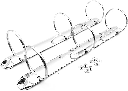 Miniatura 34 de Juego de 2 cuadernos de metal de tamaño carta estándar de 3 anillas, kit de reemplazo de mecanismo de 3 anillas, 3 anillos tóricos, peines de hojas