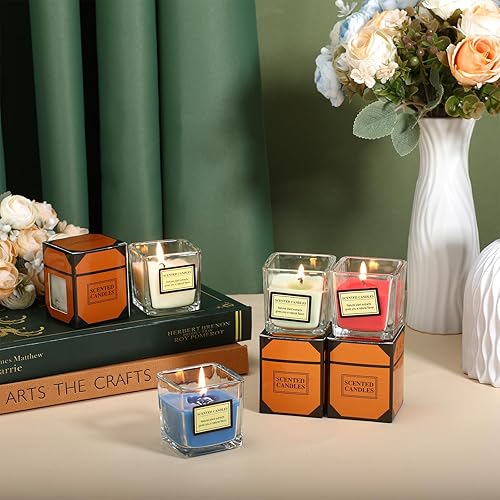 Miniatura 3 de MTLEE 24 velas perfumadas para el hogar, regalos para mujeres, 8 tarros de aromaterapia de larga duración, vela de cera de soja para regalo de