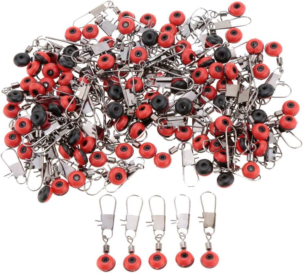 100Pcs Space Beans Fishing Connector Rolling Swivel Fishing Float Connector Accessories Fishing Tackle Tool