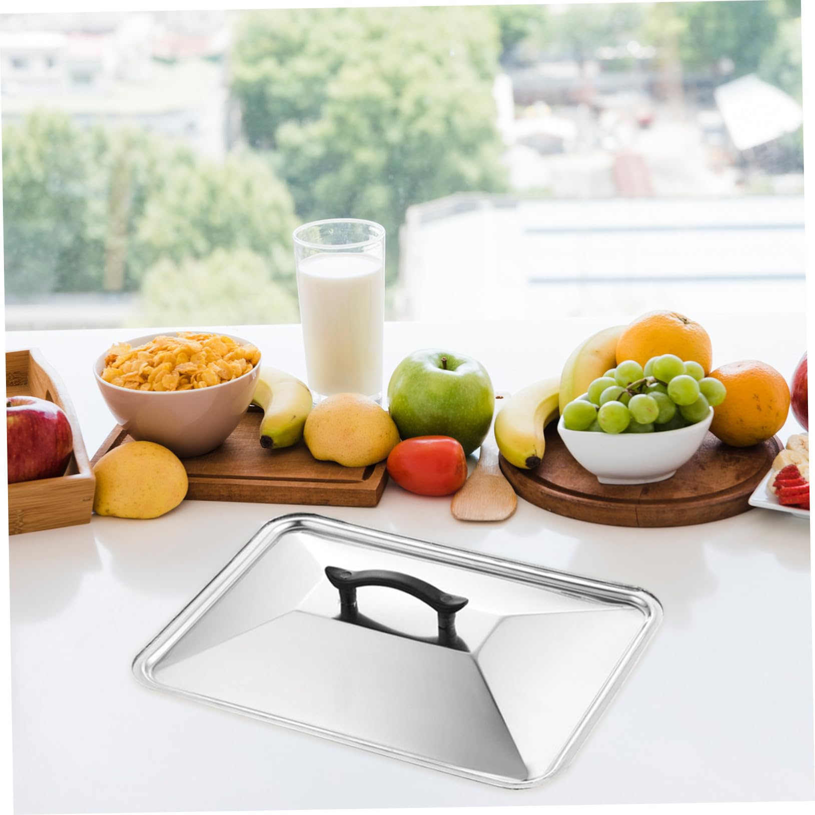 Edelstahl Topfdeckel 14x10 Zoll mit Großem Griff für Küche
