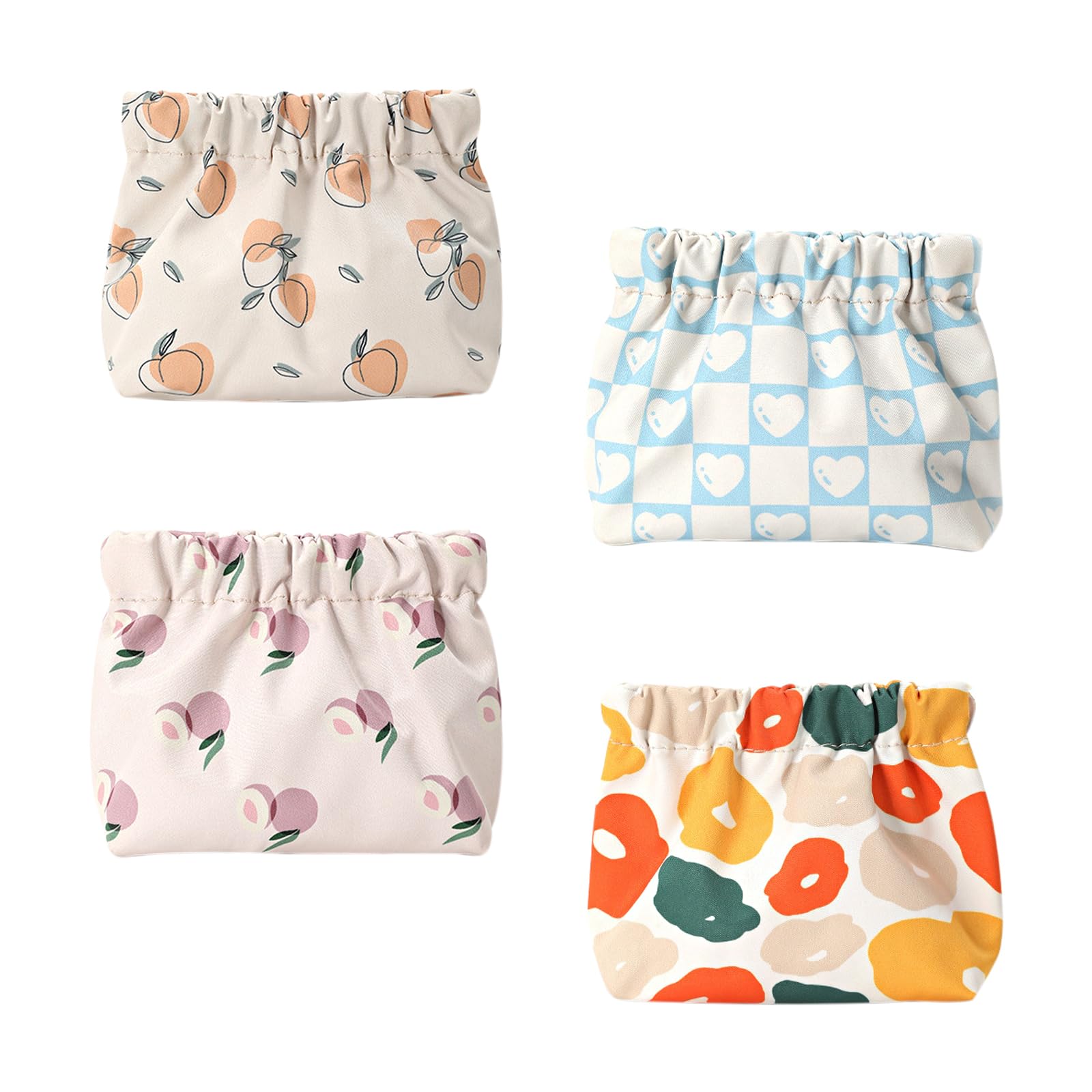 Fyfjur Neceser Mujer Pequeño Mini, 4 Piezas Neceser Maquillaje Pequeño con Metralla, Bolsa De Maquillaje Pequeña, Bolsa De Cosméticos, Neceser De Viaje para Mujeres Y Niñas (13x12x5cm)