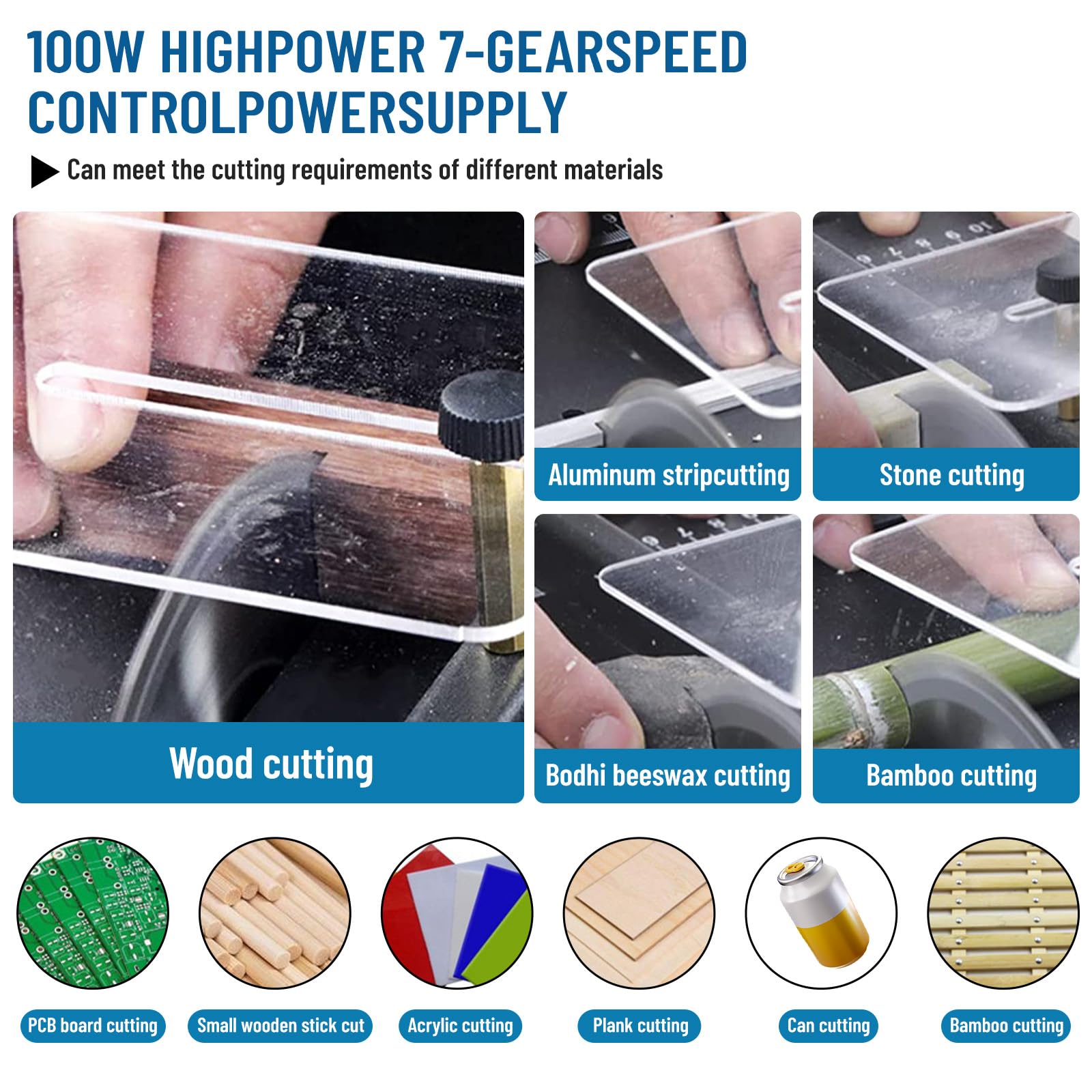 Mini Sega Circolare Da Tavolo 100W - 7 Marce Regolabili Per Legno E Fai Da Te - Foto 10