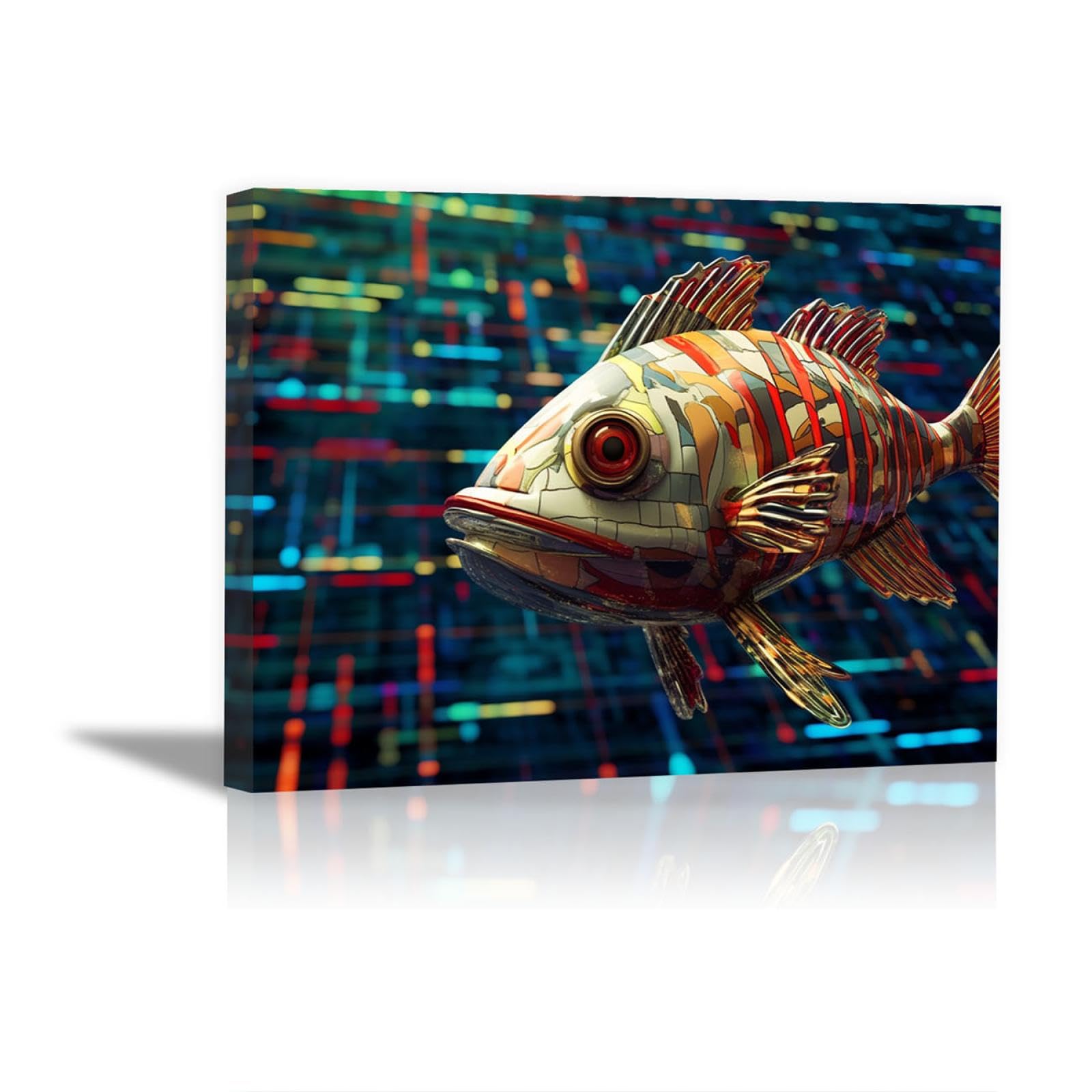 JOSUE Para los hombres Animales abstractos Cuadros Y LáMinas Lienzo,Rojo,Azul Cuadro Cartel Sala De Estar Cuarto De BañO Comedor-70x100cm Enmarcado