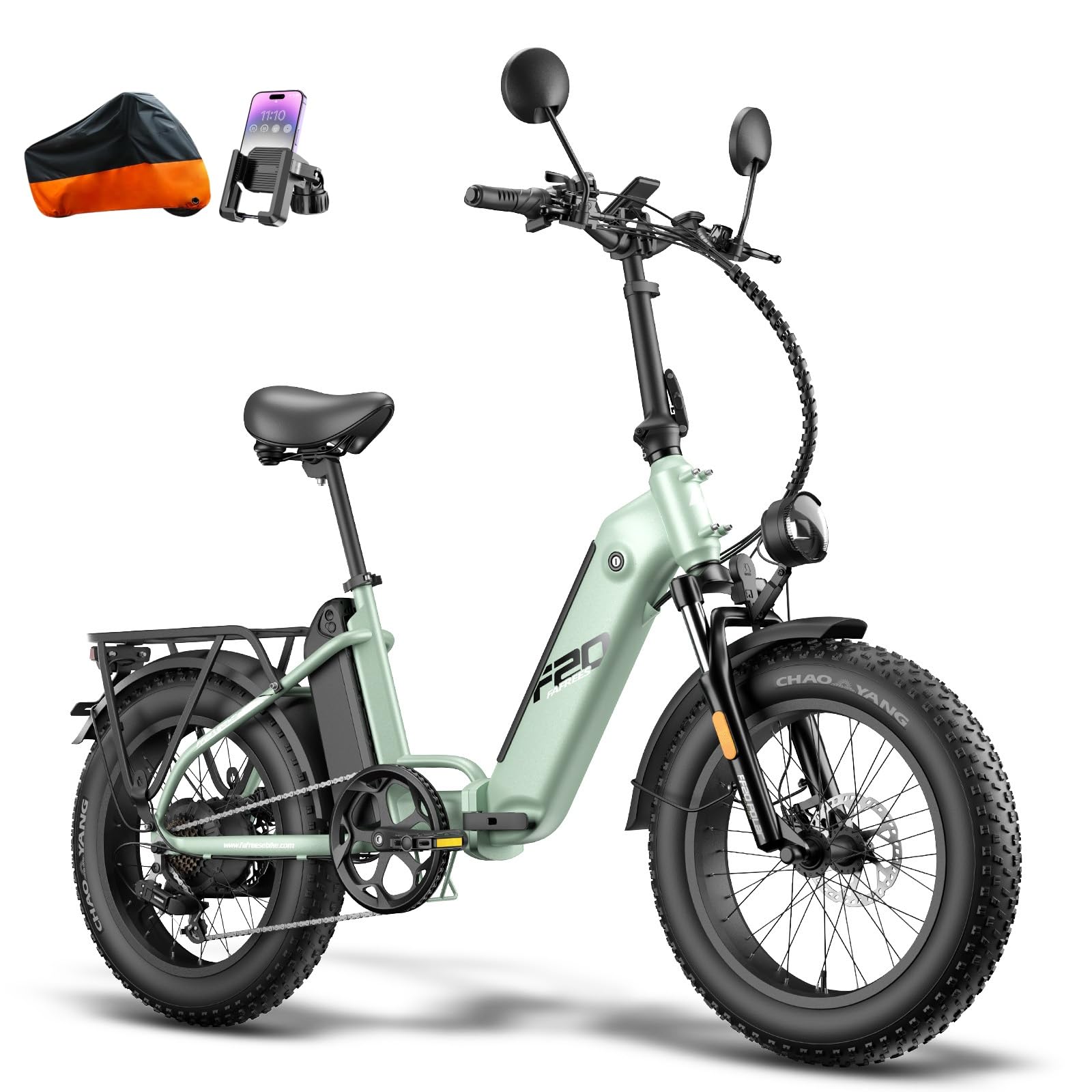 Fafrees FF20 Polar E-Bike Klapprad 20 * 4.0 Zoll, ebike Herren Doppelbatterien 24Ah/26.8Ah, Fatbike Damen Reichweite 150km/170km, E-Fahrrad Fahrradlast 150KG