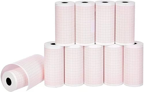 10 rollos de papel ECG de 3.150 in, compatible con Edan SE-300SE-3SE-301, CONTEC ECG300GECG-600G, Biocare iE 300iE3, 3RAY ECG-3303W