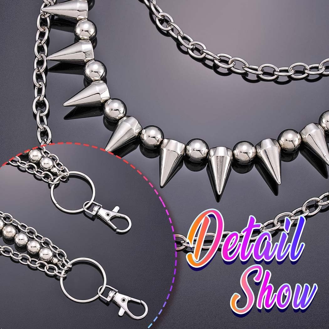 Goth Pants Chain Spike Beaded Wallet Jean Chains for Women image 4