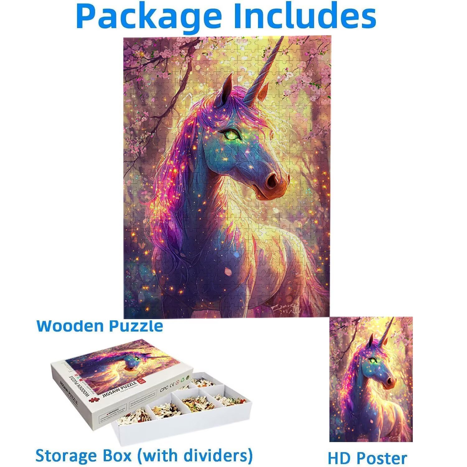Puzzle 4000 Pieces Puzzle Adults 140x87cm Gra Edukacyjna Prezenty Puzzle dla Dorosłych i Dzieci Od 14 lat Kreatywny Prezent Relaksacyjny - (leśny Jednorożec) x-710