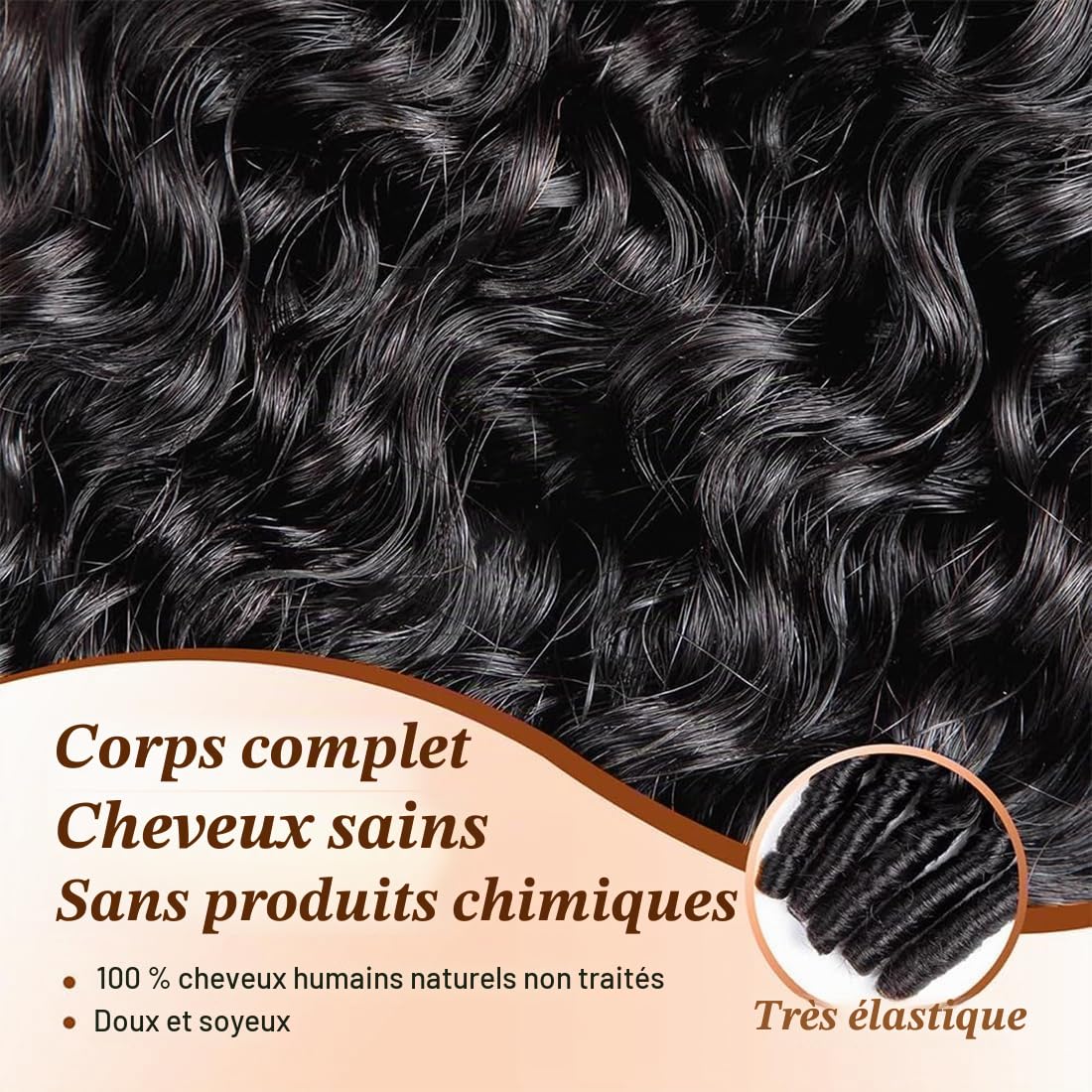 Tissage Naturel Cheveux Humain Burmese Curly Wave Bundles Human Hair Extensions Cheveux Naturel Unprocessed Remy Double Weft 50g/Pcs 3 Bundles Per Pack Couleur Naturelle 28 30 32 Inch