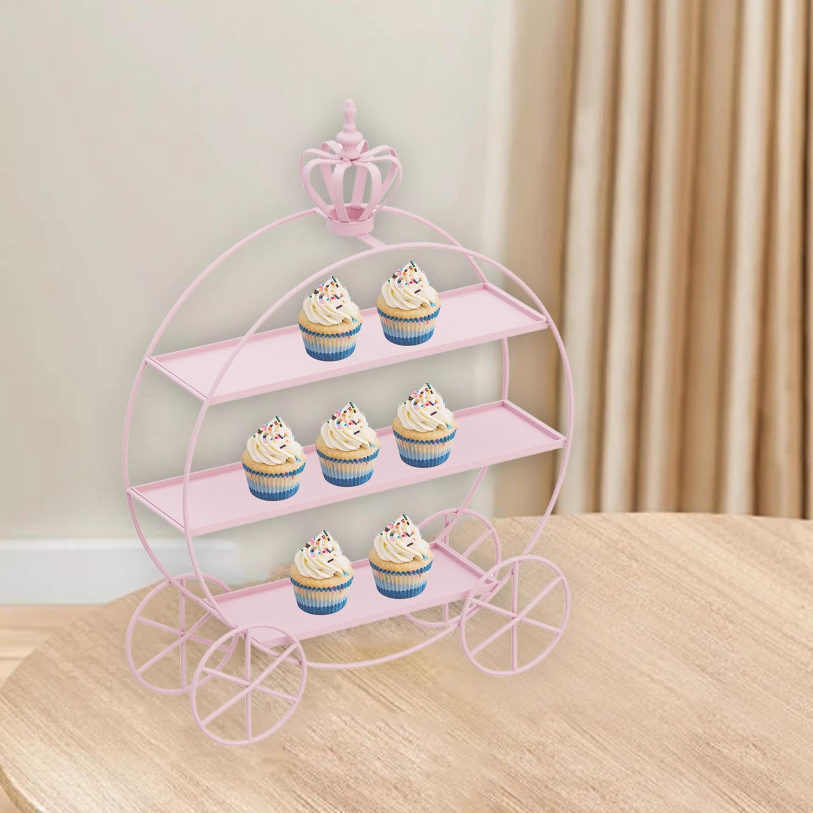 Soporte decorativo funcional para cupcakes, resistente y para exhibir pasteles y bocadillos en bodas y celebraciones de cumpleaños. Bandeja