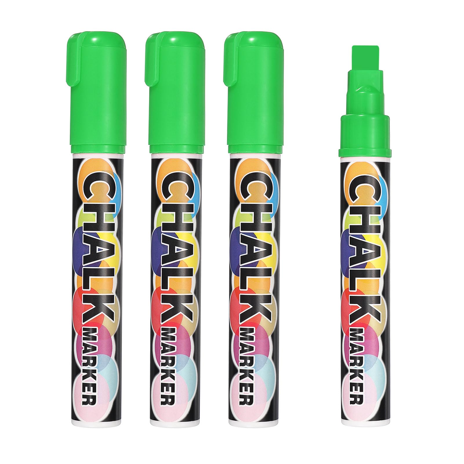 PATIKIL Liquid Chalk Markers 10mm, 4 Pcs Chalkboard Markers, Dry Erase Chalk Pens with Erasable Wide Fine Tip Wet Erase for Chalkboard Windows Blackboard Car Mirror Glass, Green