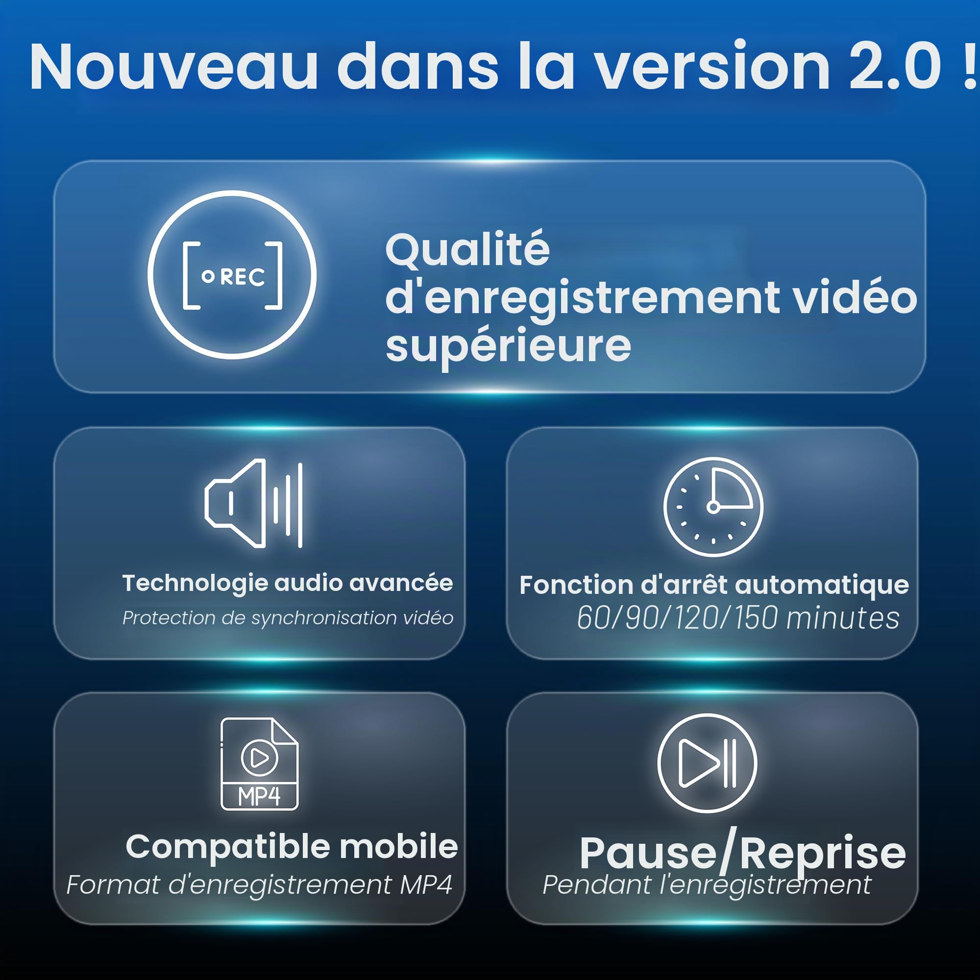 ClearClick Convertisseur vidéo vers numérique 2.0 (deuxième génération) Mini Edition – Enregistrez des vidéos à partir de magnétoscope, Cassettes VHS, AV, RCA, Hi8, caméscope, DVD, systèmes de Jeu