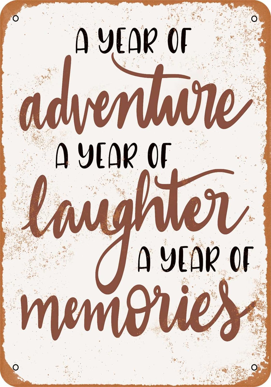 Miaomansenstore Metal Sign - A Year Of Adventure - Vintage Look Home Decor