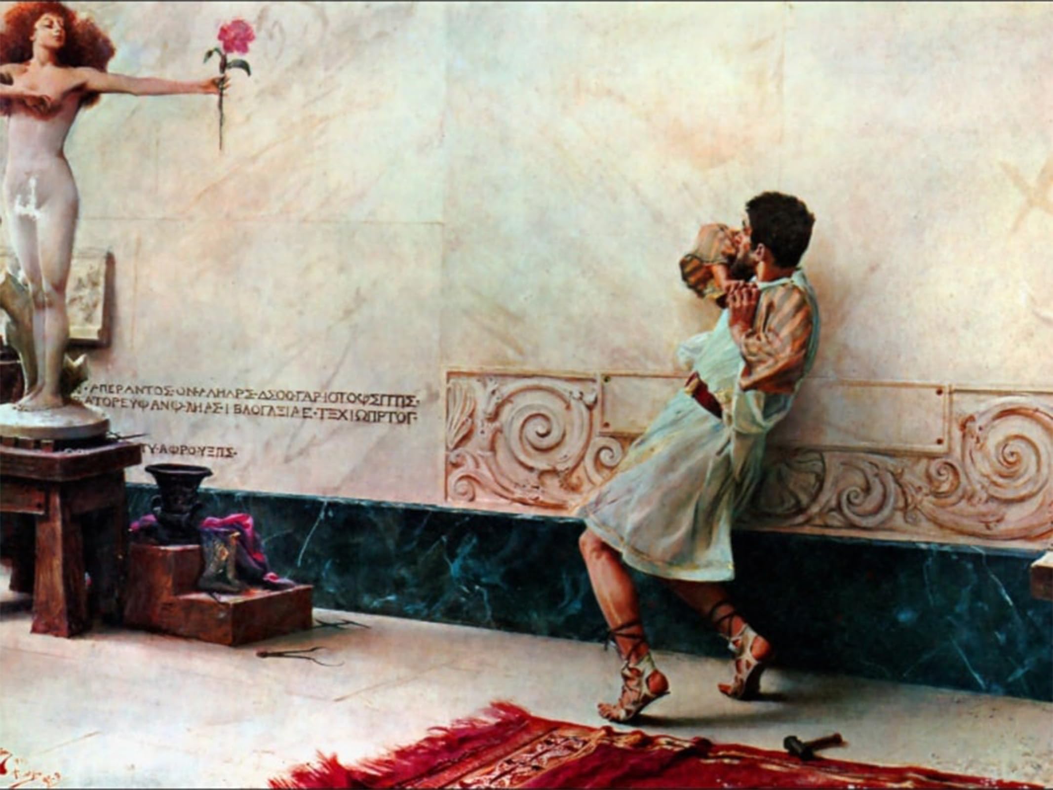 ARTXLXXBN Famous Painting Canvas Artwork Graffiti Print Pygmalion and Galatea by Famous Painting Portrait Canvas Image for Home Decor 60x90cm