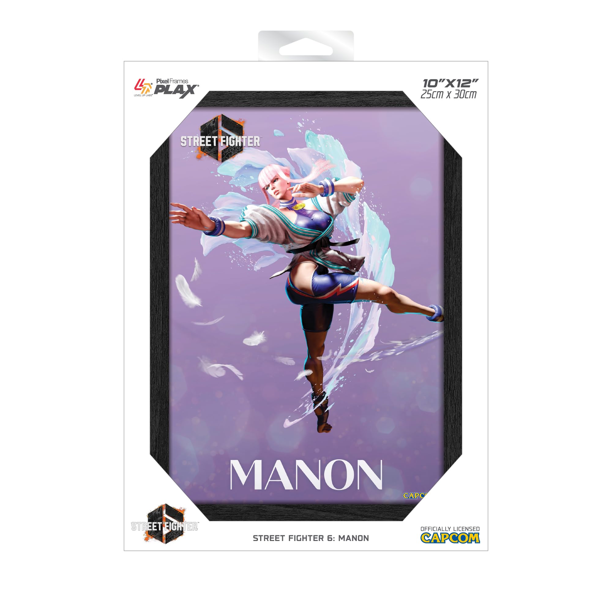 Level Up Labs Pixel Frames PLAX: Street Fighter VI - Manon - 3D Framed Lenticular Poster - 10"x12"