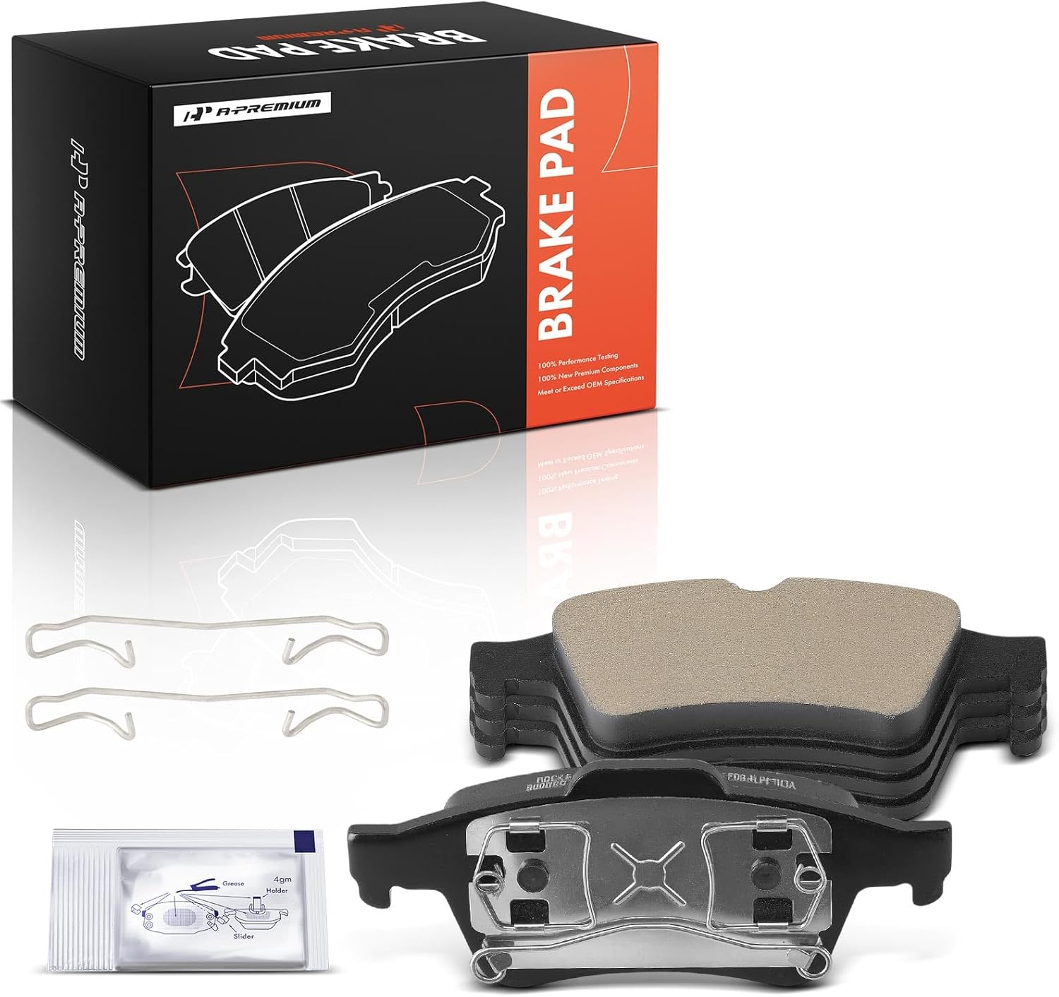 A-Premium Rear Ceramic Brake Pads Set Compatible with Mazda, Volvo and Saab Models - 3 2004-2005, 5 2006-2007, S40 2005, V50 2005, 9-3 2003-2004, 4-Pack