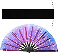 Vista 12 de Abanicos de mano, varillas de bambú para baile de línea, plegables, estilo chino, manualidades, plegables, encantadores, estilo retro, grandes