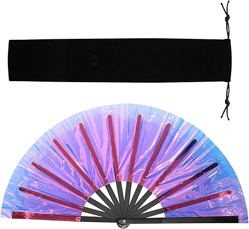 Miniatura 12 de Abanicos de mano, varillas de bambú para baile de línea, plegables, estilo chino, manualidades, plegables, encantadores, estilo retro, grandes