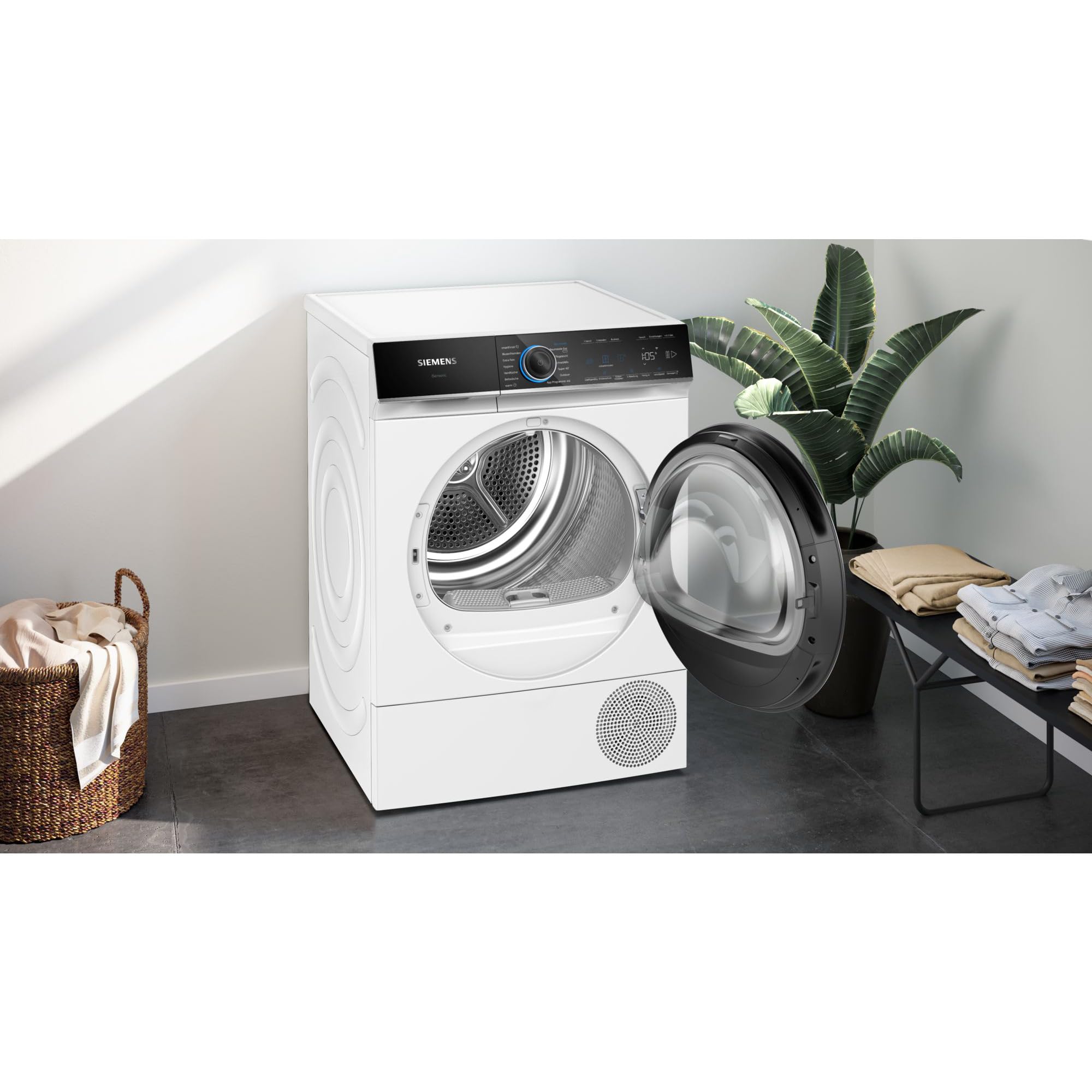 Siemens WQ46B2C40 iQ700 Smarter Wärmepumpen-Trockner 9 kg, varioSpeed-Trocknung, Selbstreinigender Kondensator, Fernsteuerung über App, Sprachsteuerung