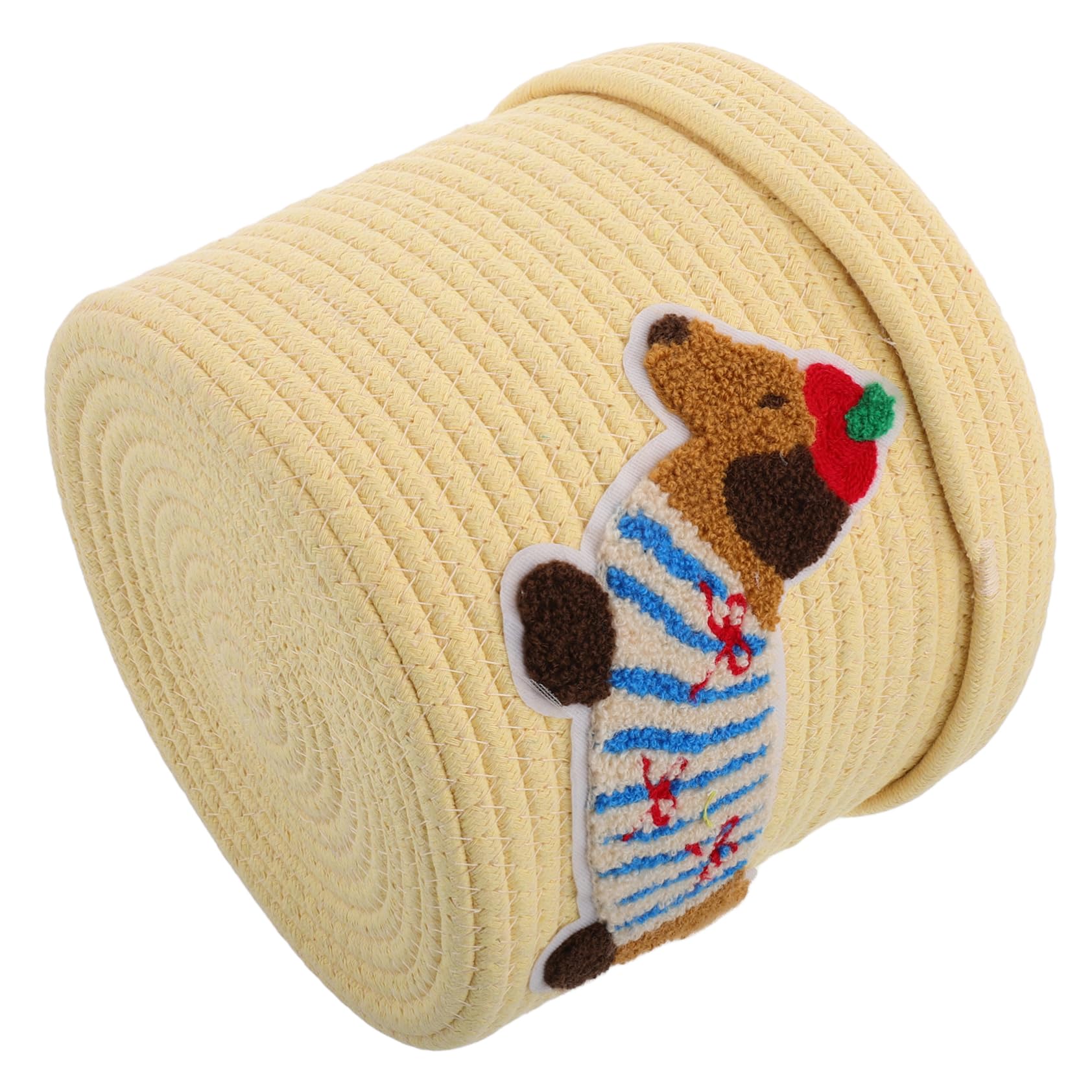 PRETYZOOM Cesta de Almacenamiento Gran Capacidad Adecuado para Organizar Juguetes de Mascotas Interior con Cuerda de Algodón Resistente Deformación y Diseño en Forma de Perro para Coche