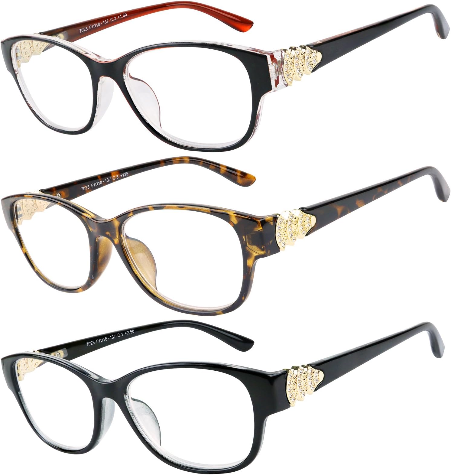 Success EywearReading Glasses 3 Set Value Quality Readers Fashion Crystal design reading glasses Women