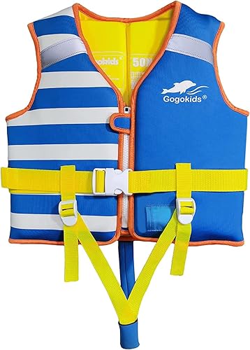 Gogokids Chaleco de natación para niños pequeños, chaqueta flotante para niños de 20-30-40-50 libras, ayuda a nadar con correa de seguridad