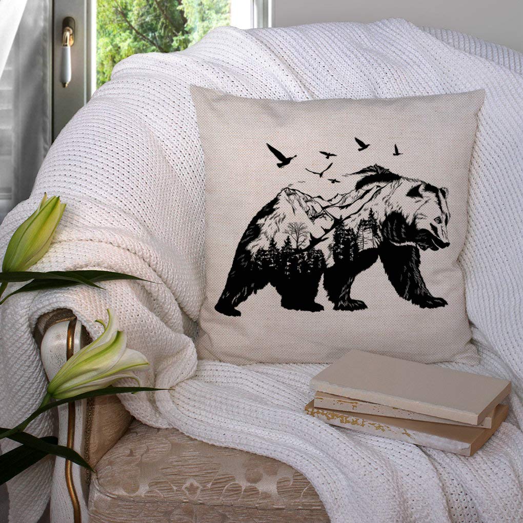 SSOIU Housses De Coussin Décoratives Rétro En Coton Et Lin