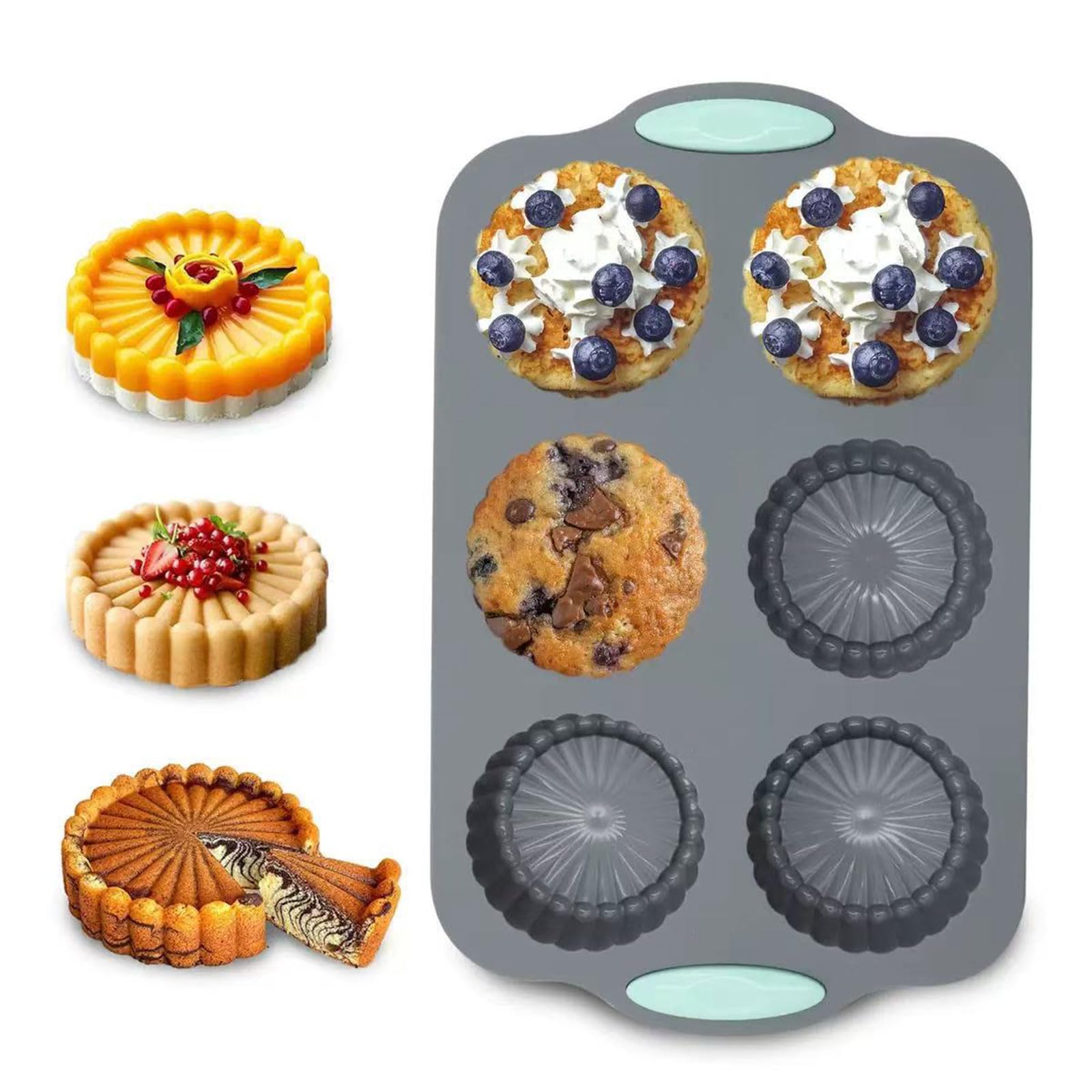 Moules en silicone avec 6 cavités pour petits gâteaux cannelés, savons, toasts au chocolat, utilisation polyvalente, moule à gâteau cannelé en silicone