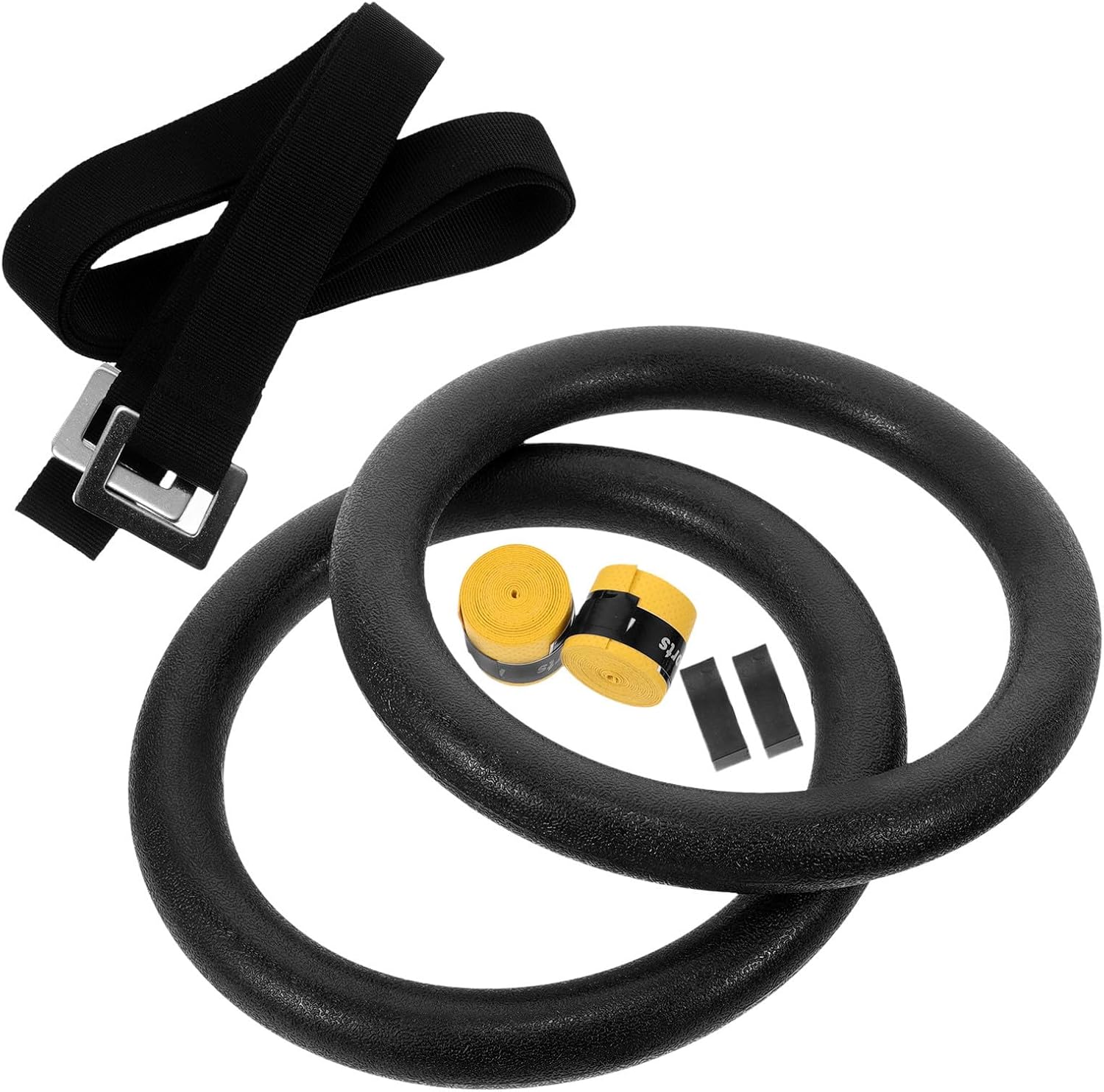 Toyvian Gymnastic Hanging Rings with Adjustable Straps 0.5m Large Round Fitness Rings for Pull-up Bar Home Gym Workout and Core Strength Training