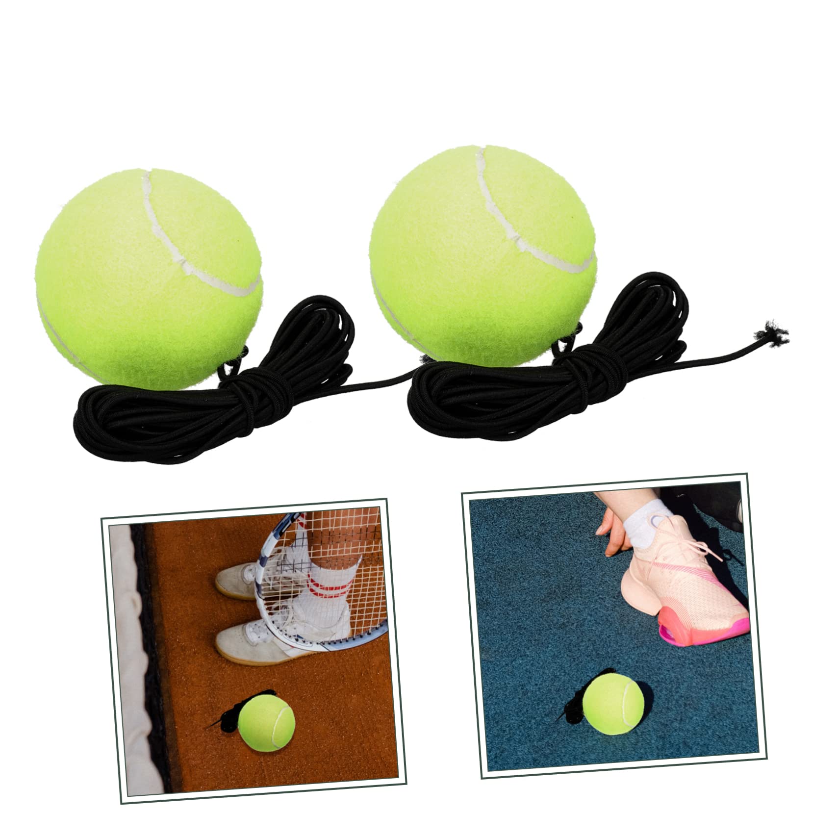 BRIGHTFUFU 2pcs High Bounce Tennis Training Ball Orange Self Practice Rebounder for Adults Boys and Girls